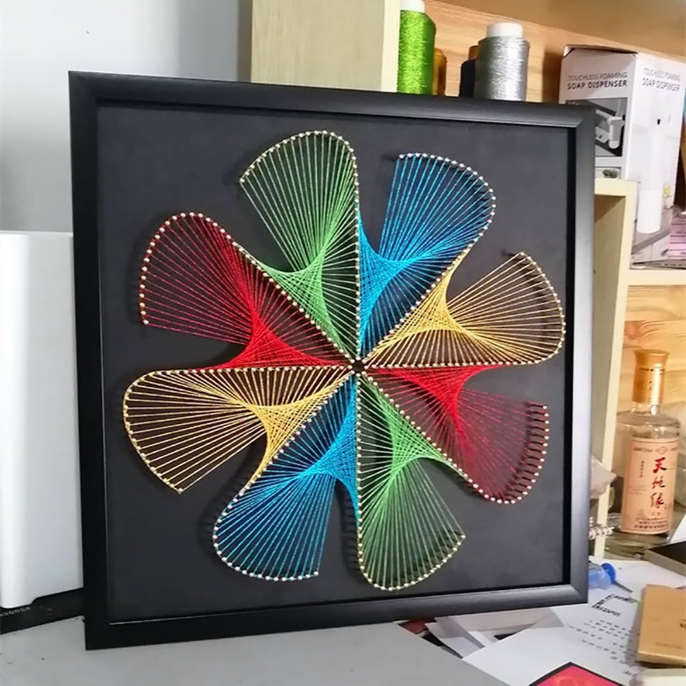 String Art DIY Kit - Rainbow Swirl. Wizardi Geometry Nail Painting F07-M12-2-DHGG29216 - Image 2