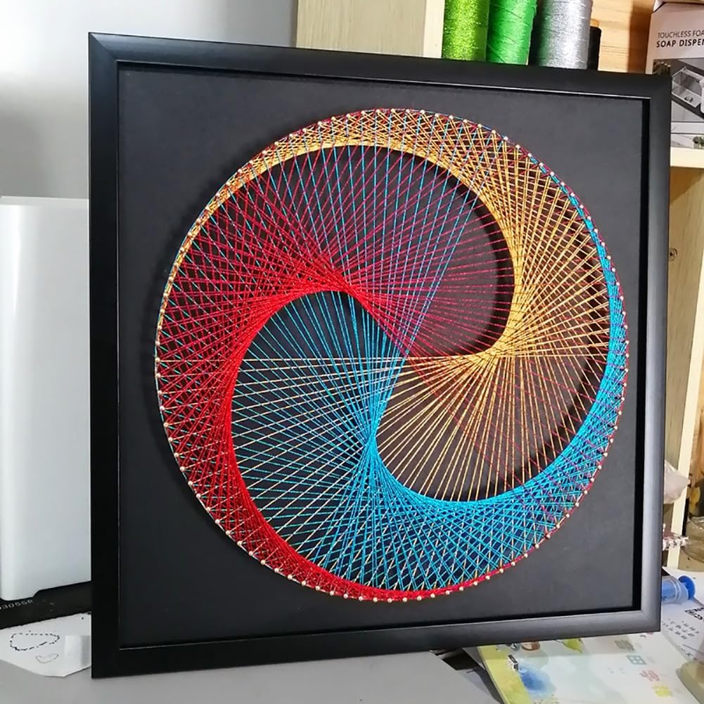 String Art DIY Kit - Spiraling Colors. Wizardi Geometry Nail Painting F07-M12-2-DHGG29215 - Image 2