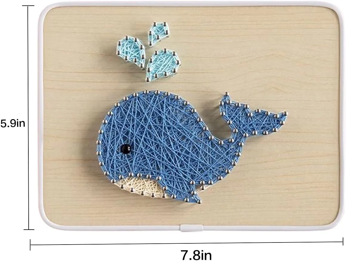 String Art DIY Kit - Whale. Wizardi Craft Kit F07-M12-3-DHBC28009 - Image 3