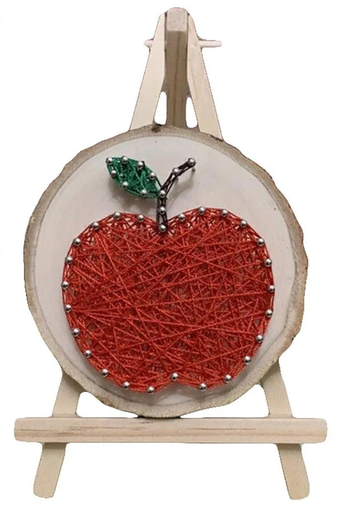 String Art DIY Kit with Stand - Apple. Wizardi Craft Kit F07-M12-1-DHAA28287 - Image 2