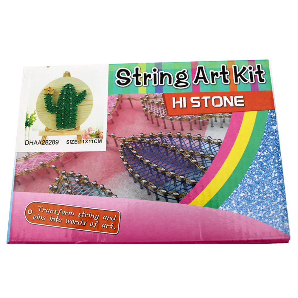 String Art DIY Kit with Stand - Cactus. Wizardi Craft Kit F07-M12-1-DHAA28289 - Image 3