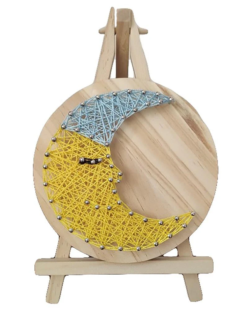 String Art DIY Kit with Stand - Moon. Wizardi Craft Kit F07-M12-1-DHAA28282 - Image 2