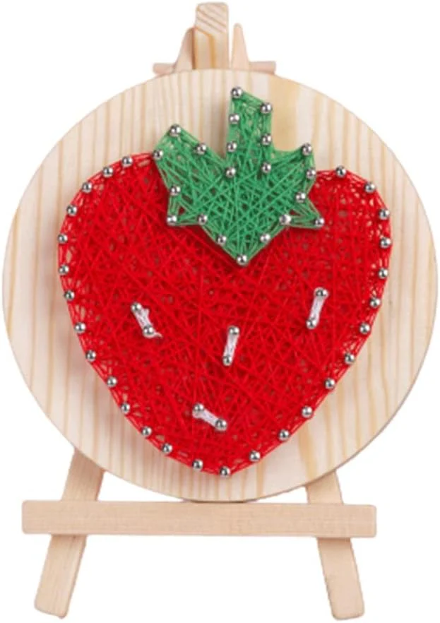 String Art DIY Kit with Stand - Strawberry. Wizardi Craft Kit F07-M12-1-DHAA28296 - Image 2