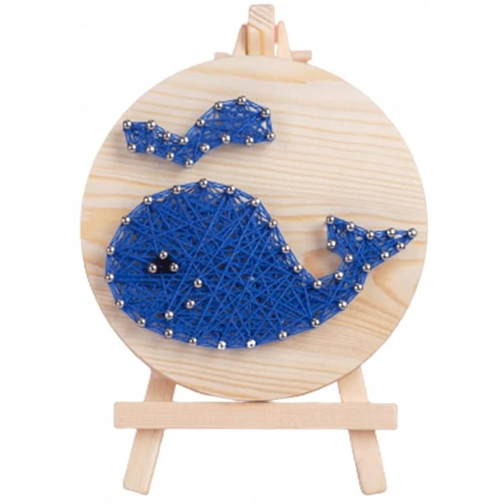 String Art DIY Kit with Stand - Whale. Wizardi Craft Kit F07-M12-1-DHAA28277 - Image 2