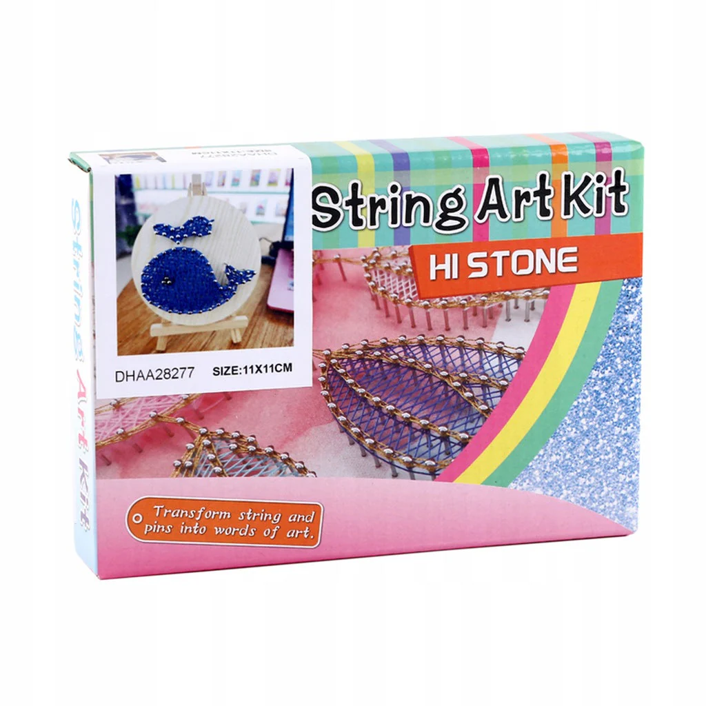 String Art DIY Kit with Stand - Whale. Wizardi Craft Kit F07-M12-1-DHAA28277 - Image 3