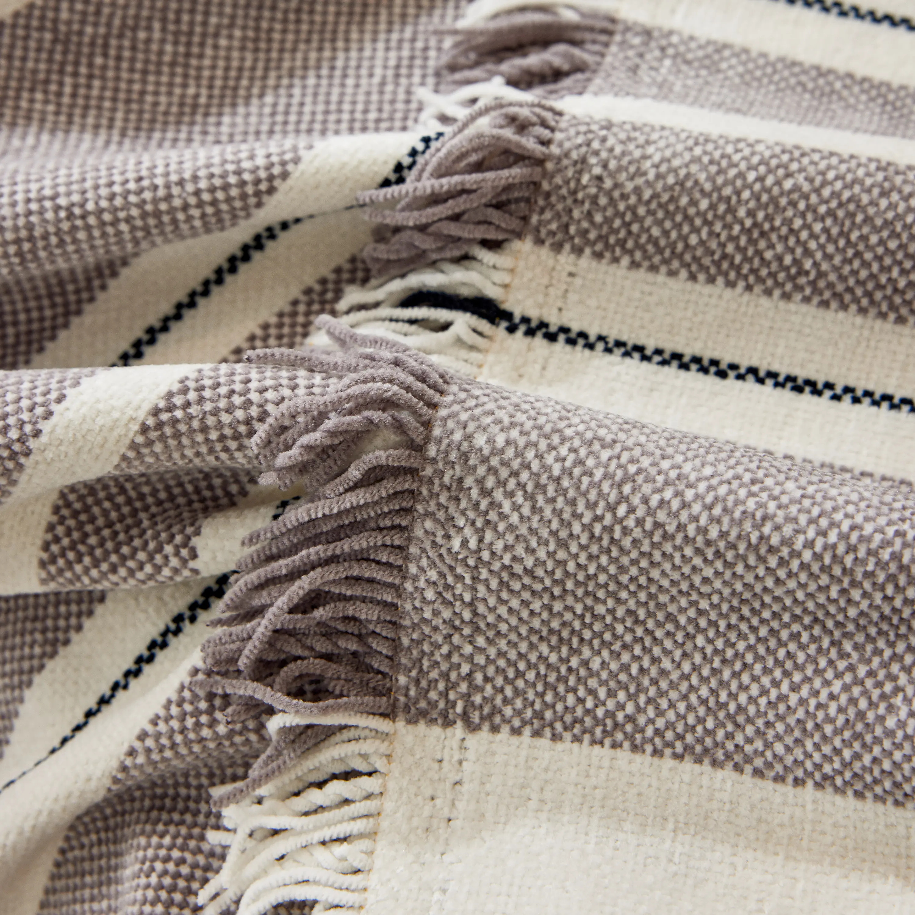 Striped Chenille Sofa Slipcover Throw, Soft Thick Washable Couch Cover Blanket - Image 113