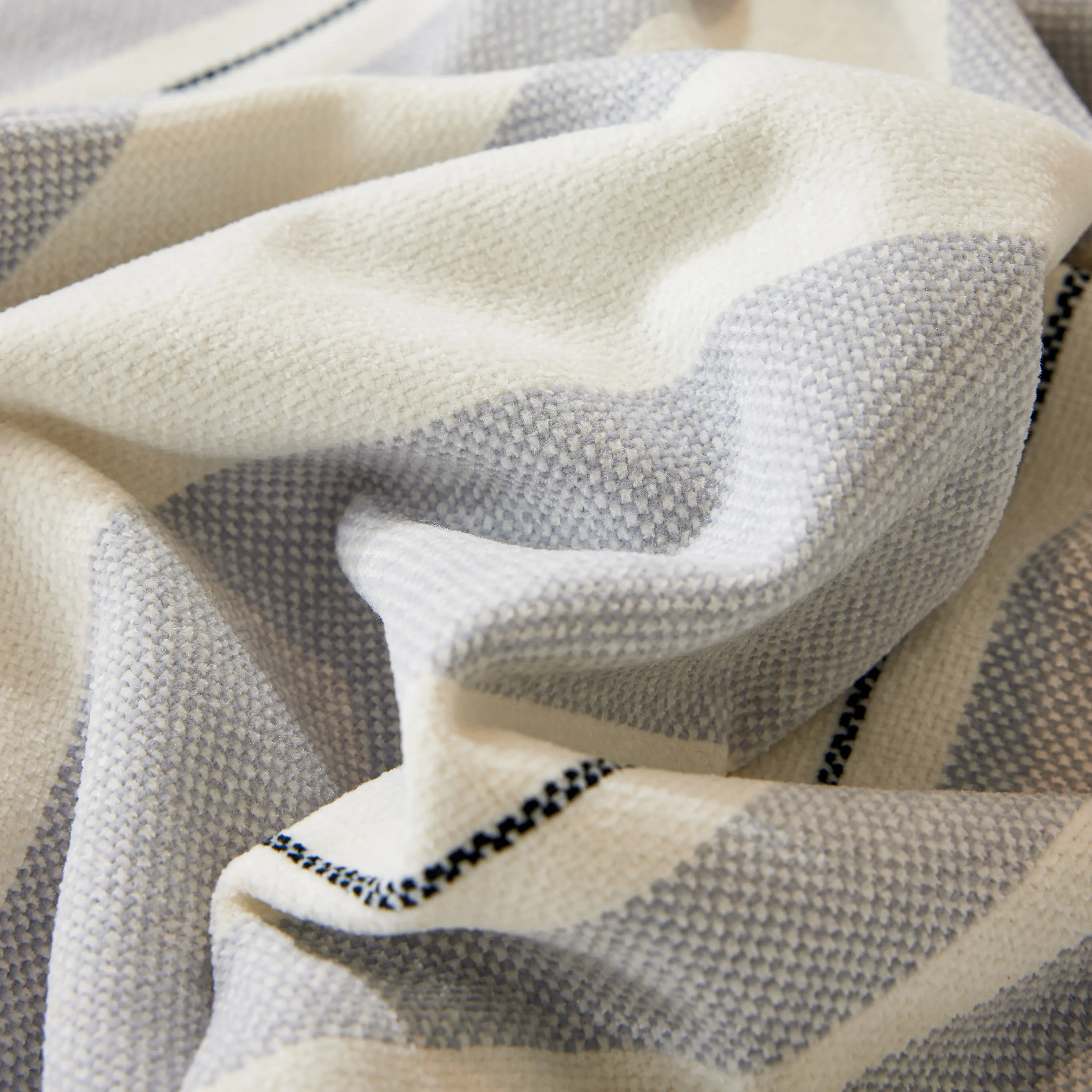 Striped Chenille Sofa Slipcover Throw, Soft Thick Washable Couch Cover Blanket - Image 136
