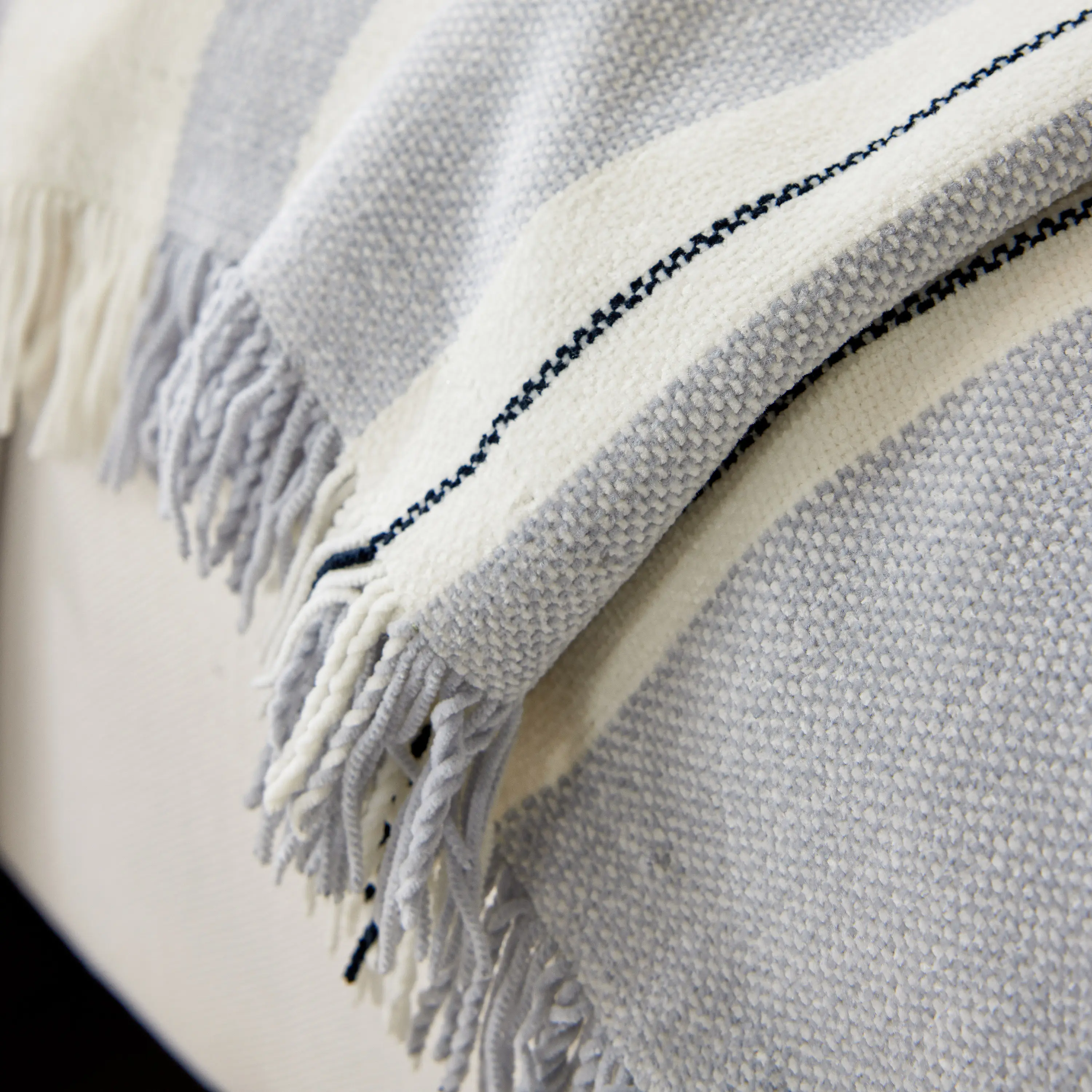 Striped Chenille Sofa Slipcover Throw, Soft Thick Washable Couch Cover Blanket - Image 137