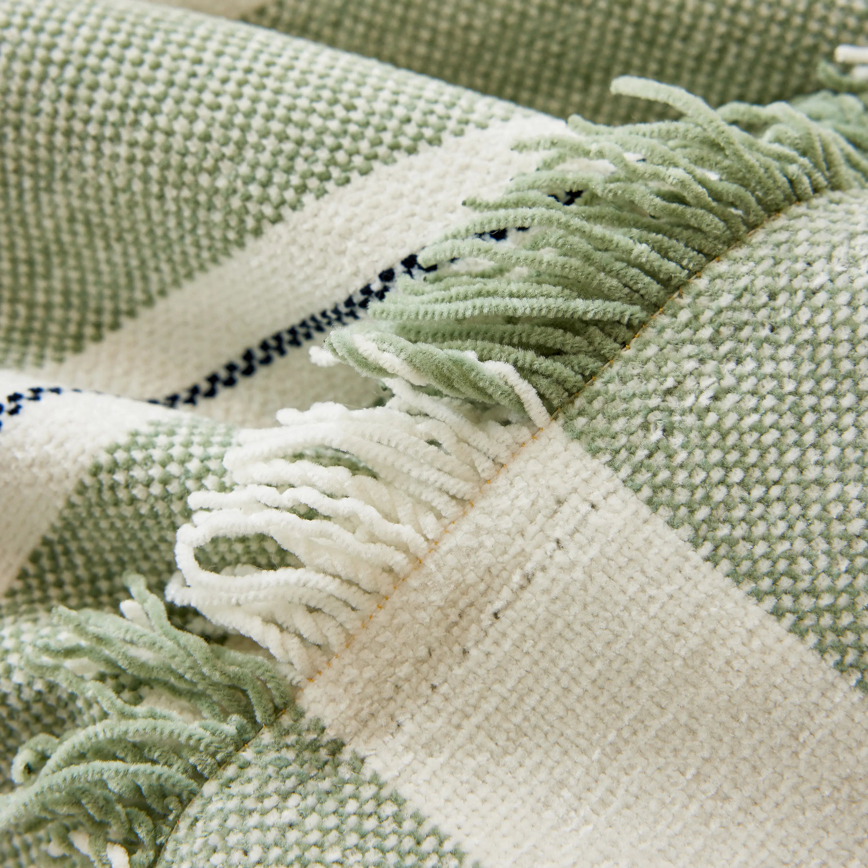 Striped Chenille Sofa Slipcover Throw, Soft Thick Washable Couch Cover Blanket - Image 8