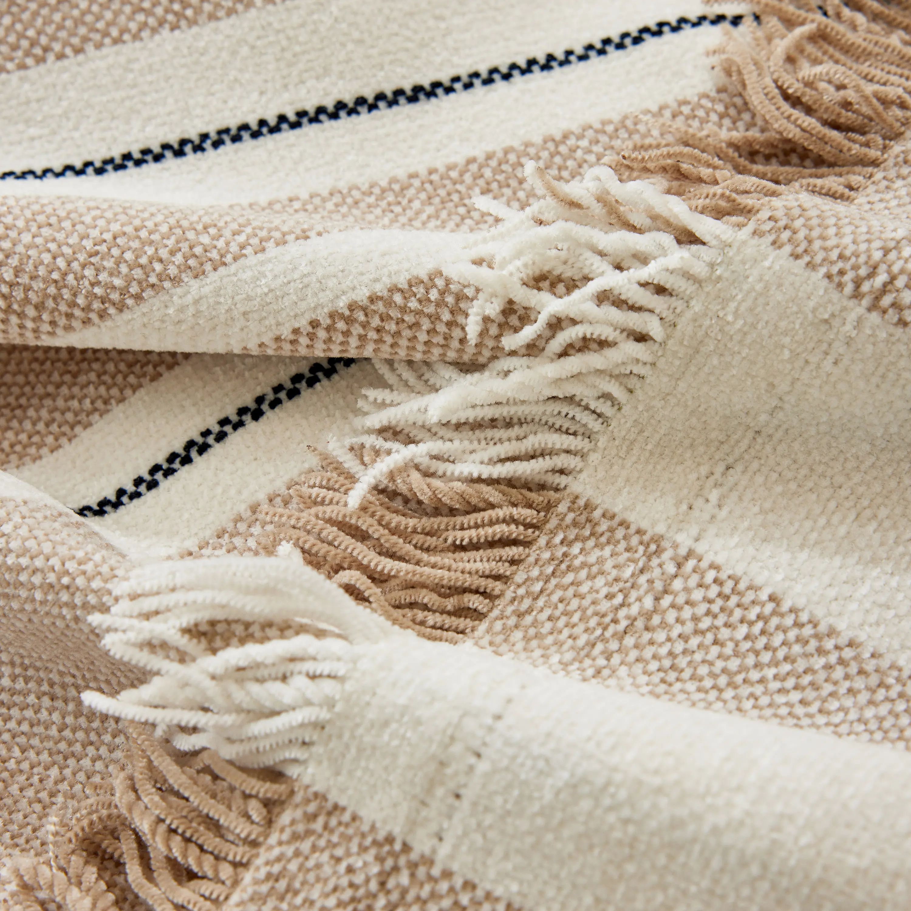 Striped Chenille Sofa Slipcover Throw, Soft Thick Washable Couch Cover Blanket - Image 89