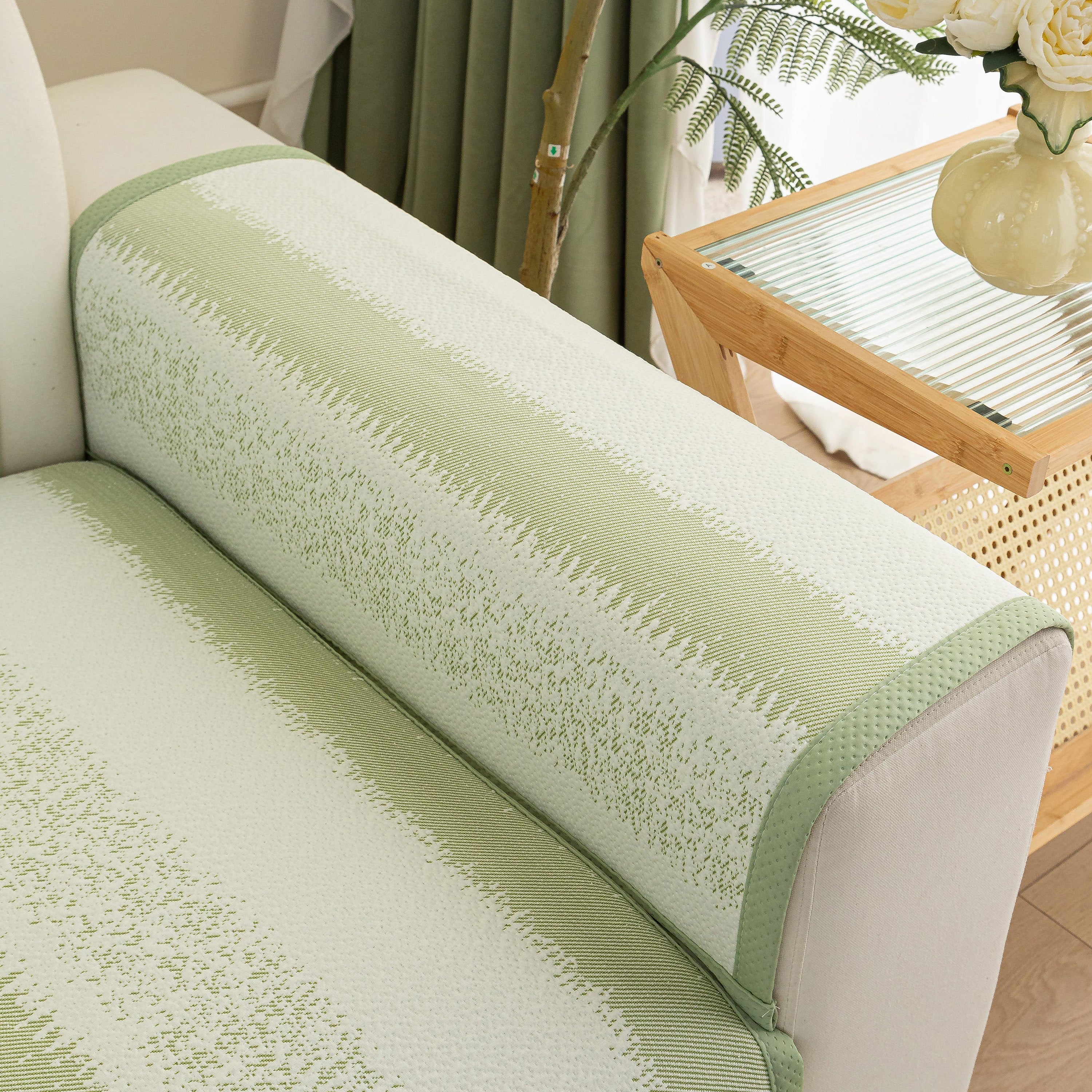 Striped Non-Slip Cooling Couch Cover, Summer Couch Pads for Seat Back Armrest - Image 47
