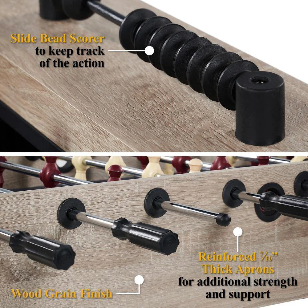 Sturdy X-Leg Industrial Modern Style 48-inch Foosball Table with 2 Balls - Image 2