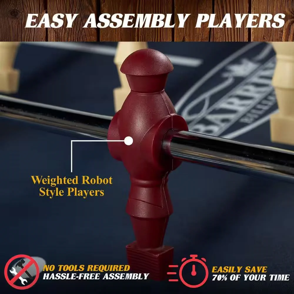 Sturdy X-Leg Industrial Modern Style 48-inch Foosball Table with 2 Balls - Image 3