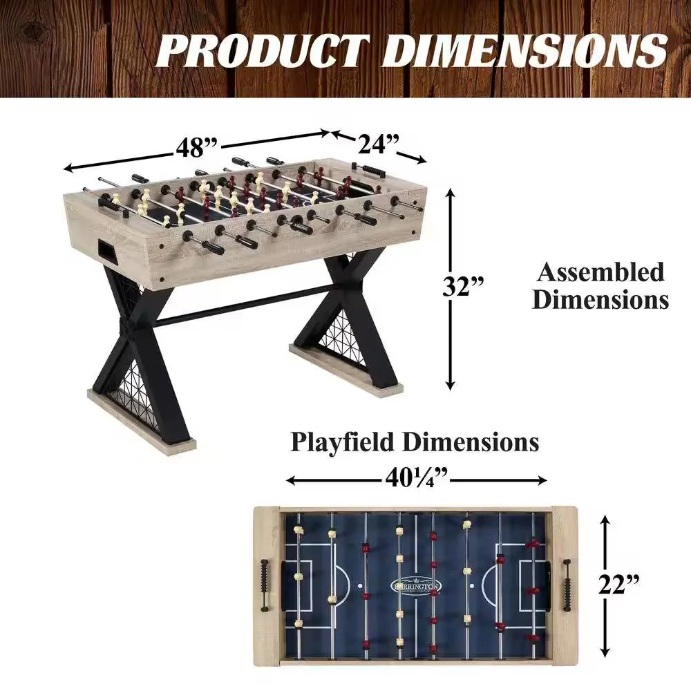 Sturdy X-Leg Industrial Modern Style 48-inch Foosball Table with 2 Balls - Image 5