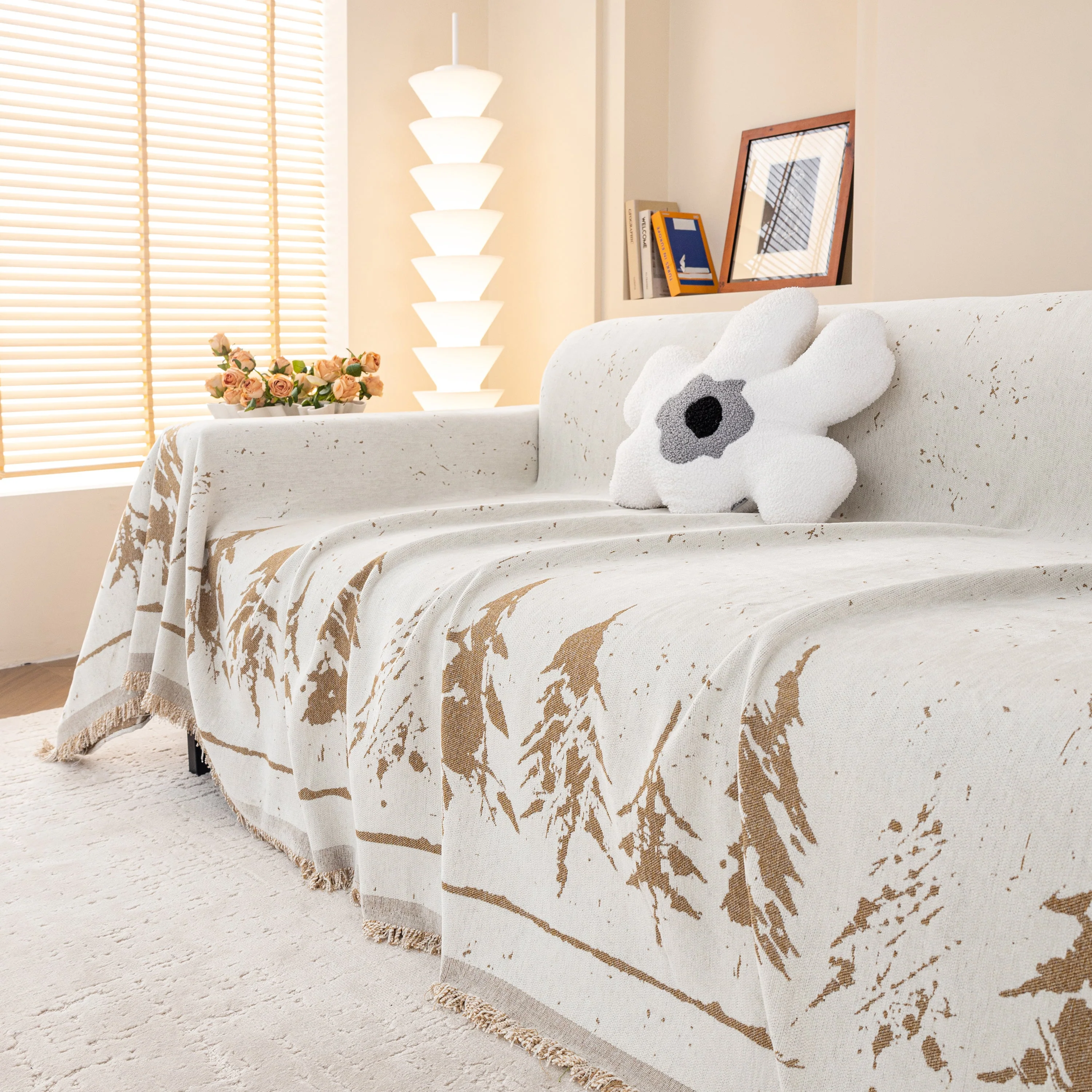 Stylish Chenille Pine Tree Couch Cover Blanket on Sectional Sofa, Universal Cat Proof Furniture Covers - Image 19