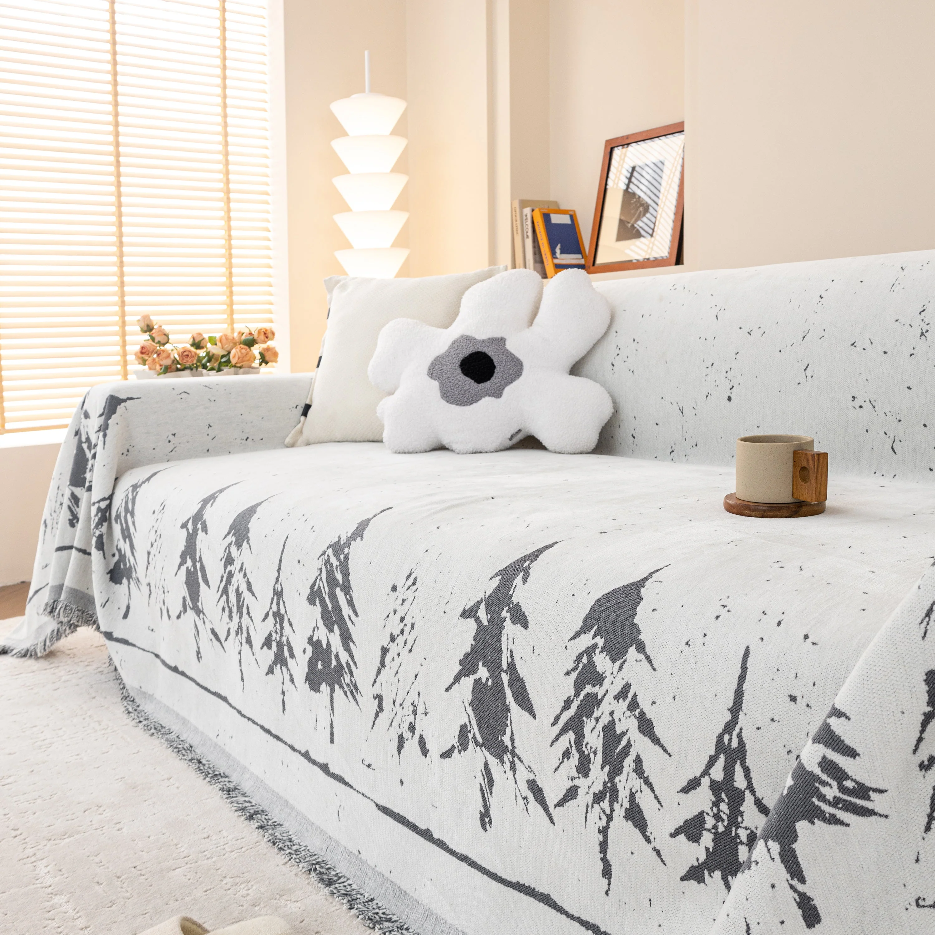 Stylish Chenille Pine Tree Couch Cover Blanket on Sectional Sofa, Universal Cat Proof Furniture Covers - Image 31