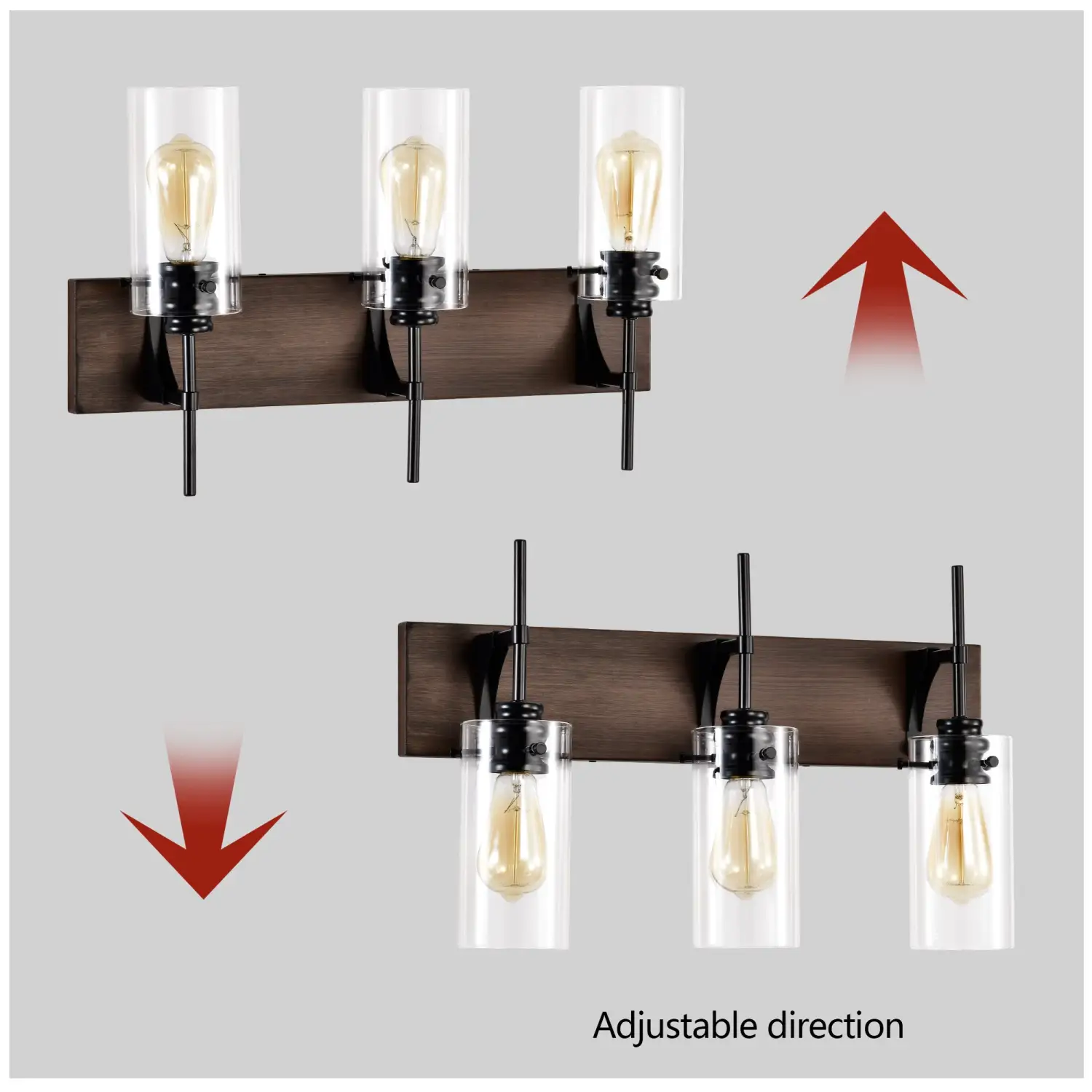 Stylish Wall Light Living Room with Elegant Black and Wood Finish - Image 6
