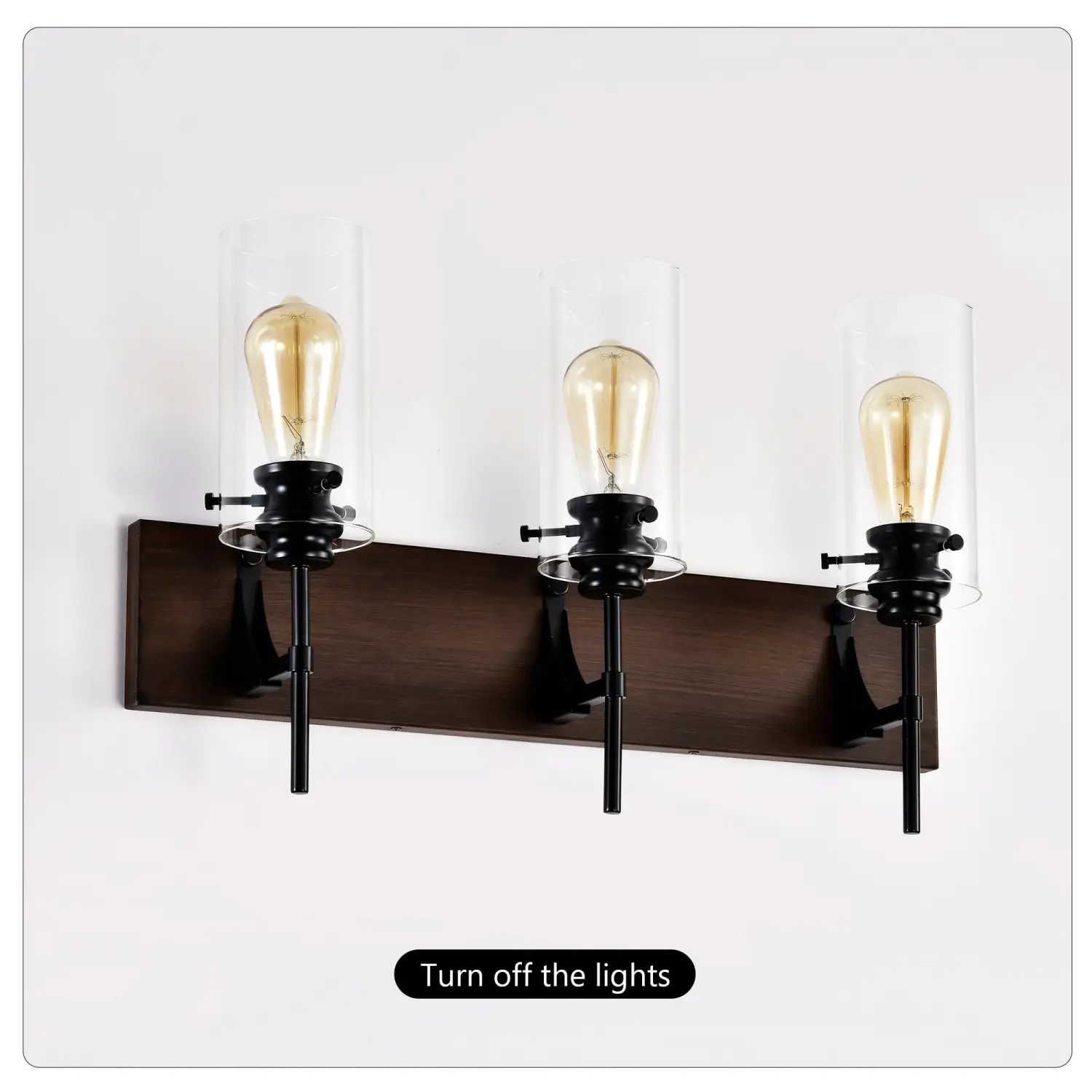 Stylish Wall Light Living Room with Elegant Black and Wood Finish - Image 7