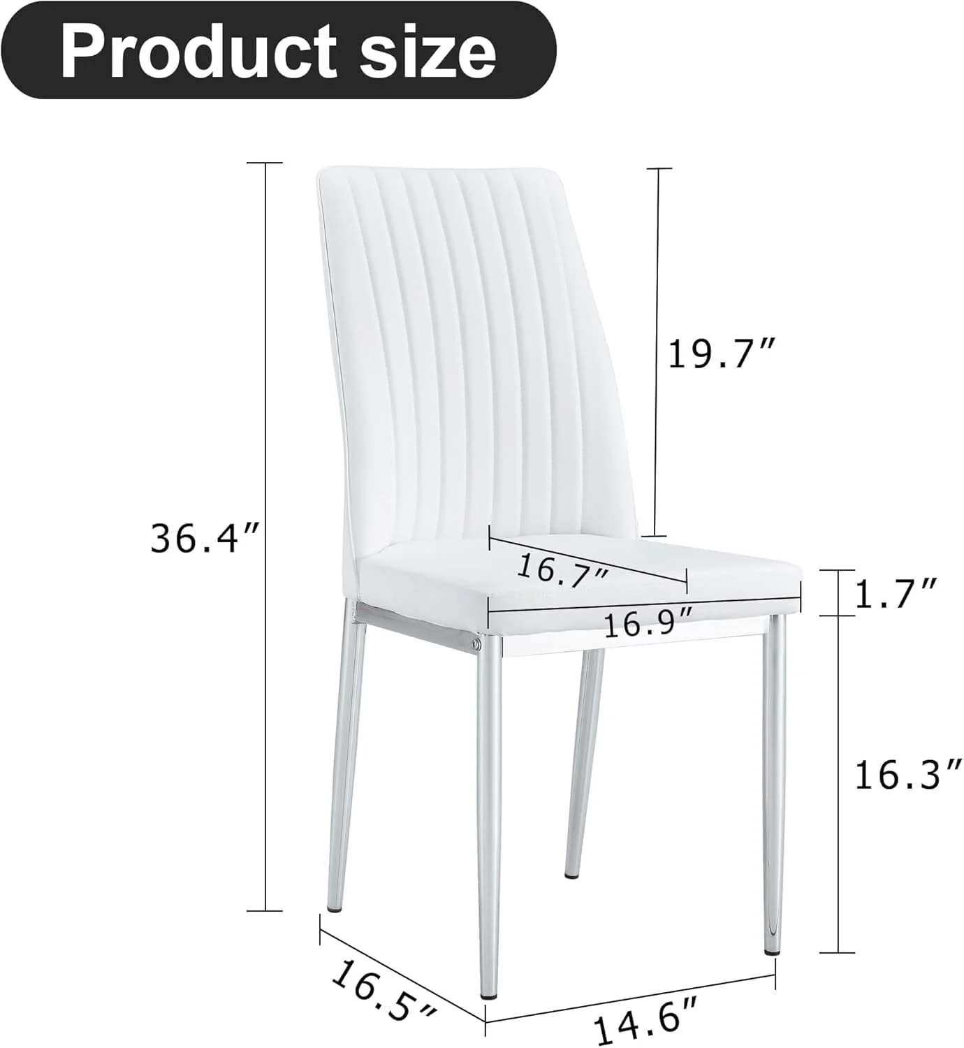 Stylish White Leather Dining Chair Set of 4 – Modern Elegance Meets Everyday Comfort - Image 2