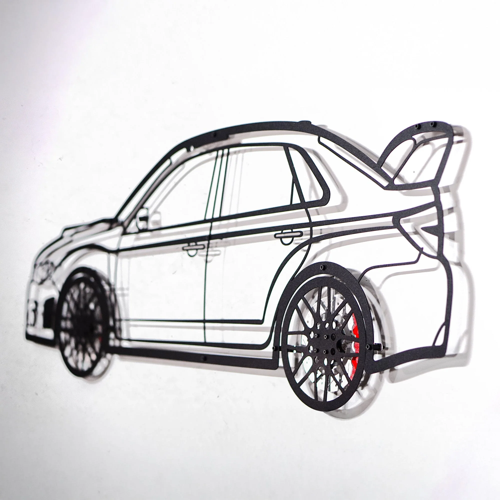Subaru Impreza Wall Art – Rally Legend Steel Silhouette with Spinning Wheels-KAFMEKA042 - Image 2