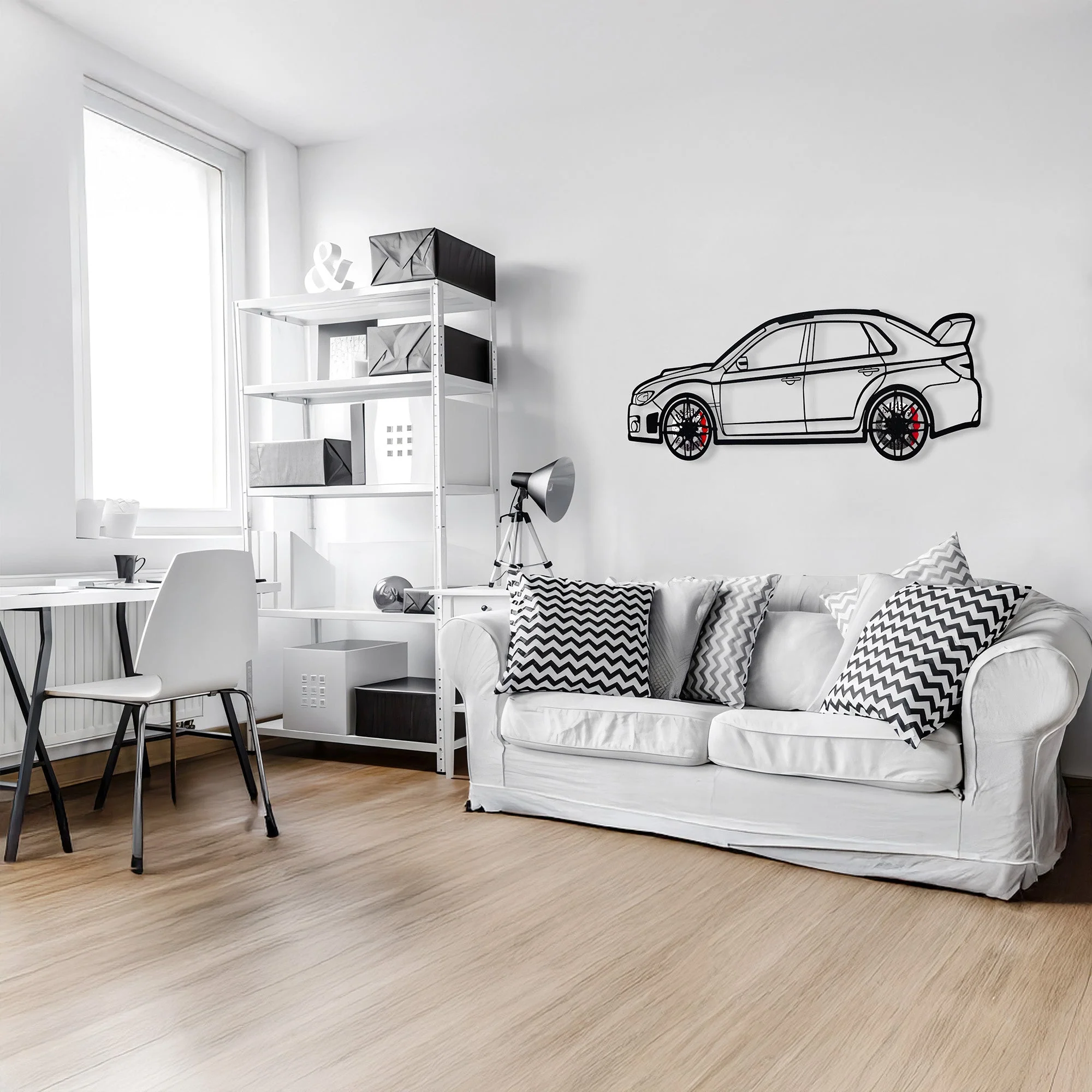 Subaru Impreza Wall Art – Rally Legend Steel Silhouette with Spinning Wheels-KAFMEKA042 - Image 9