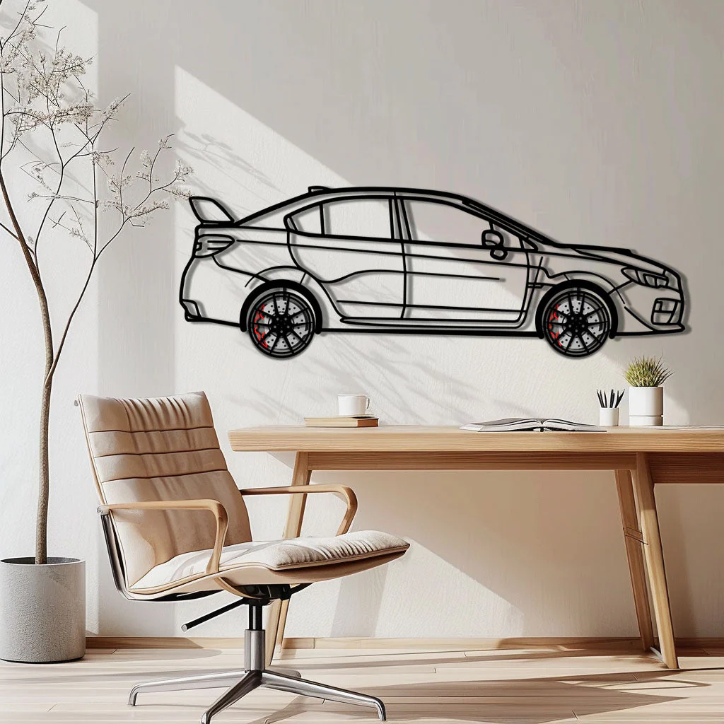 Subaru WRX Metal Car Wall Art with Rotating Wheels - Rally Legend Silhouette - Interactive Automotive Wall Decor - KAFMEKA155 - Image 3