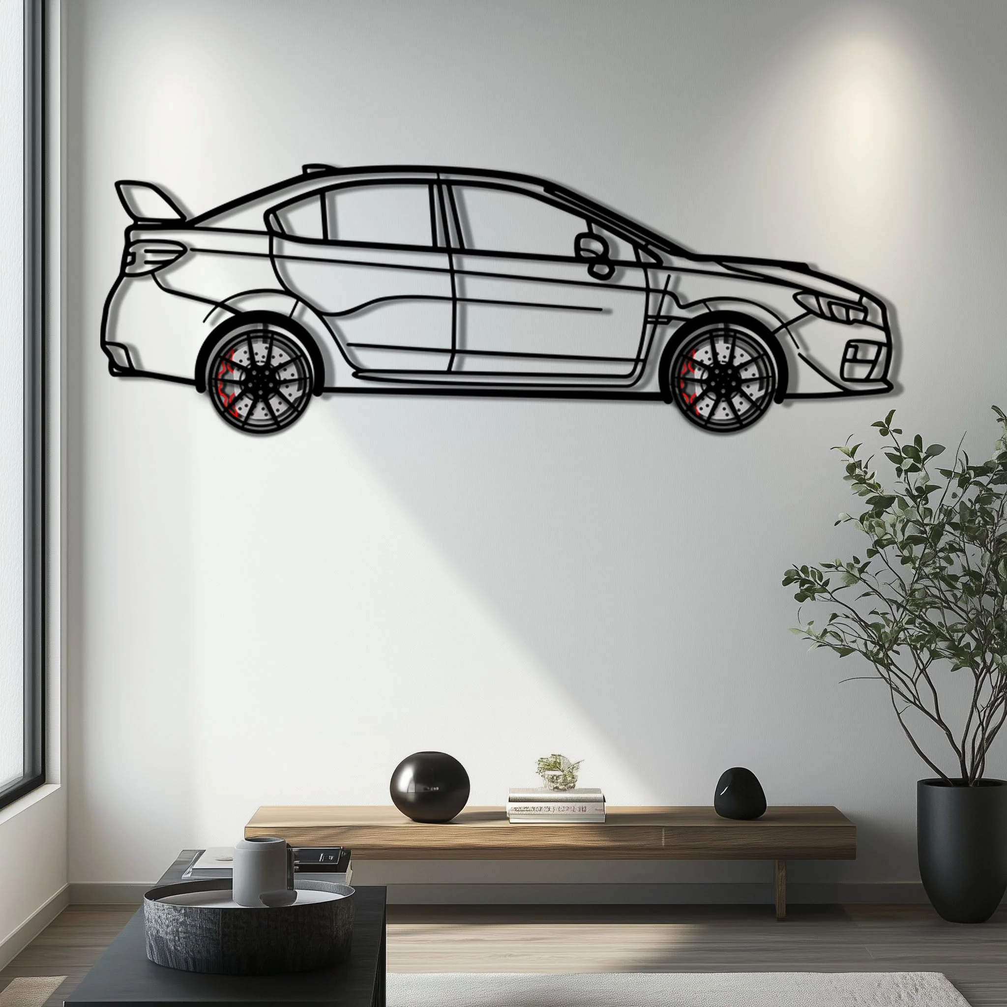 Subaru WRX Metal Car Wall Art with Rotating Wheels - Rally Legend Silhouette - Interactive Automotive Wall Decor - KAFMEKA155 - Image 7