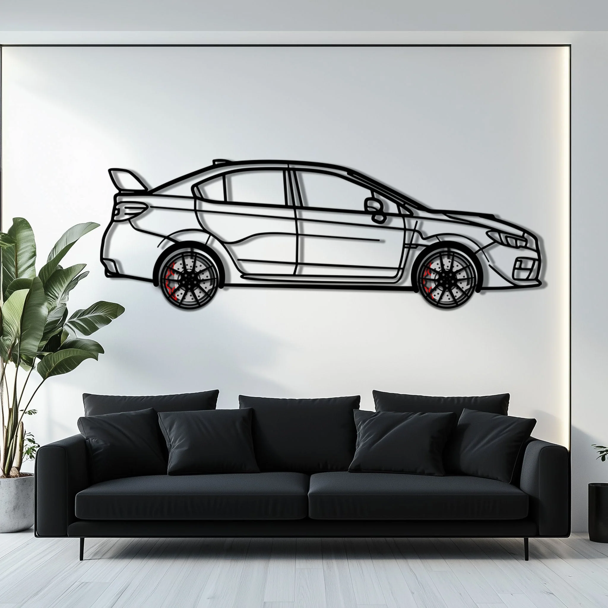Subaru WRX Metal Car Wall Art with Rotating Wheels - Rally Legend Silhouette - Interactive Automotive Wall Decor - KAFMEKA155 - Image 8