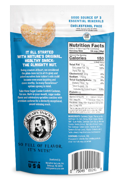 Sugar Cookie Confetti Cashews | Pack of 6 | 4 oz | Brenmar - Image 3