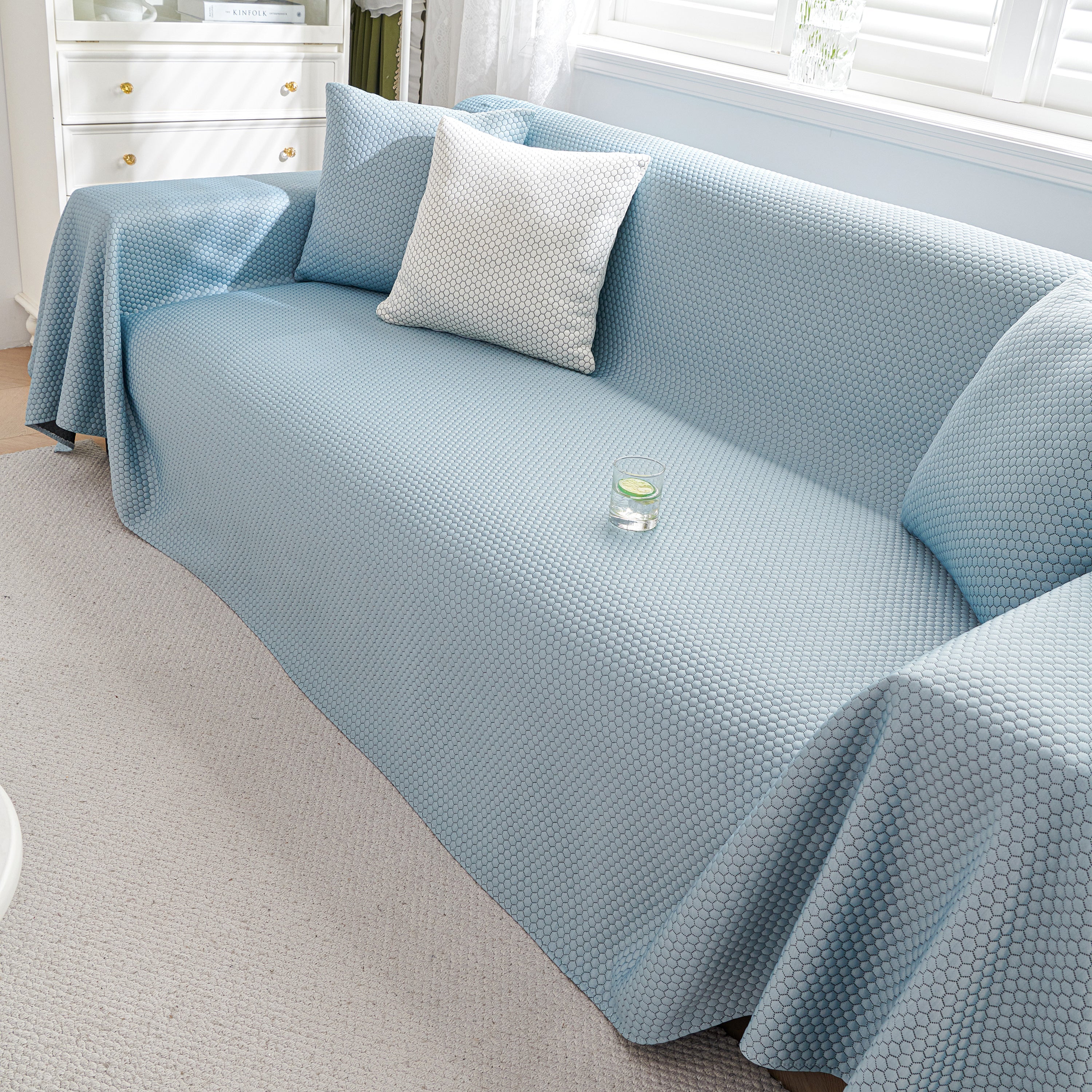 Summer Cool Dotted Cat Scratch Resistant Sofa Cover Blanket, Luxury Large Blanket Covers for Couch - Image 51