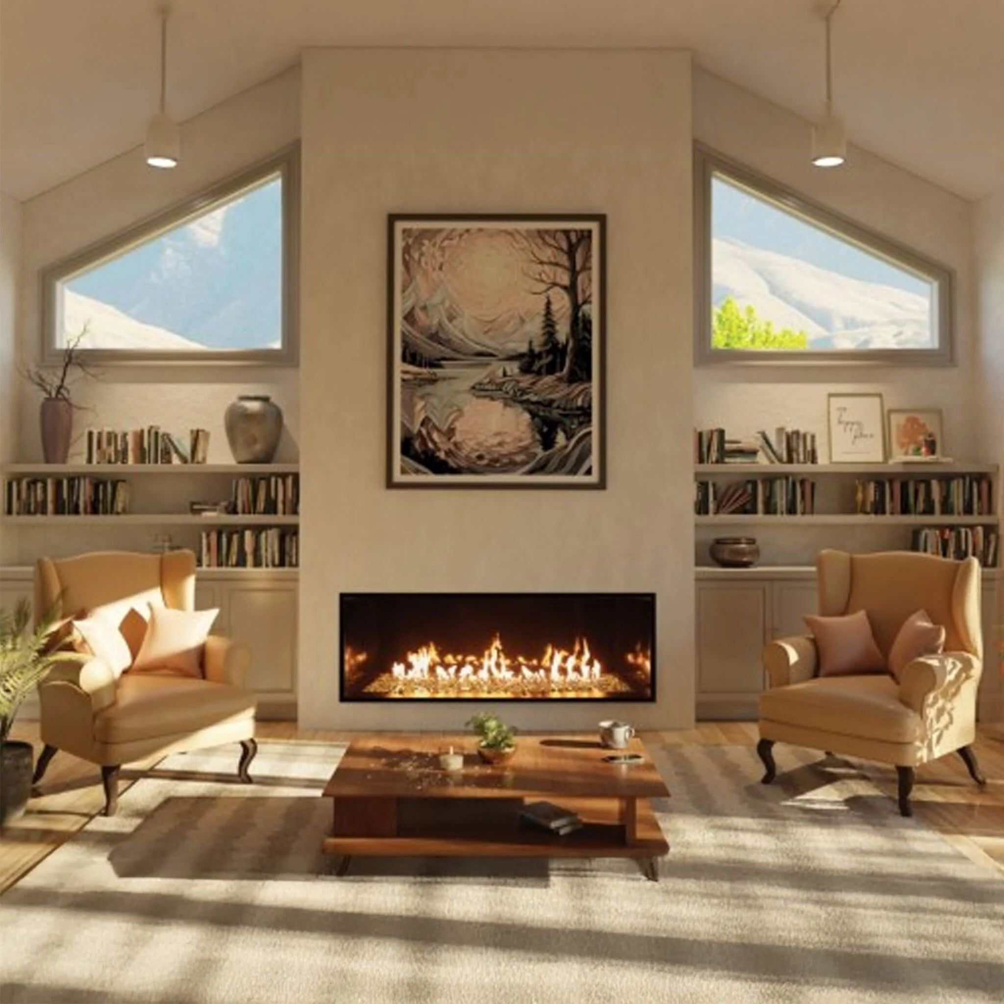 Summit 72-Inch Linear Fireplace With Bedrock [SML-72BR] (SAK92081) - Image 4