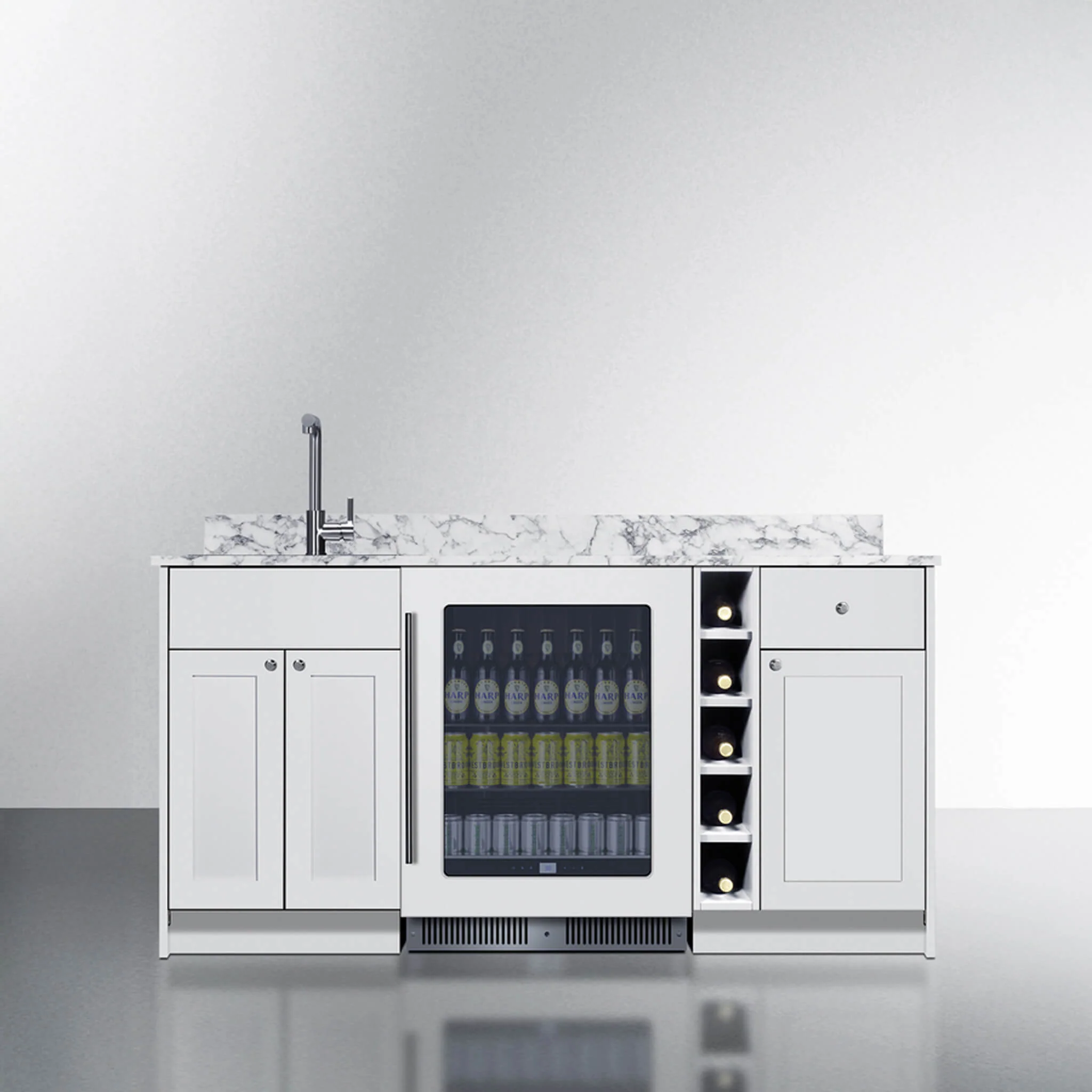 Summit Oasis Wet Bar Kitchenette With Countertop, Beverage Center, And Fully Assembled Cabinetry [OASISWH35] (SAK19178) - Image 3