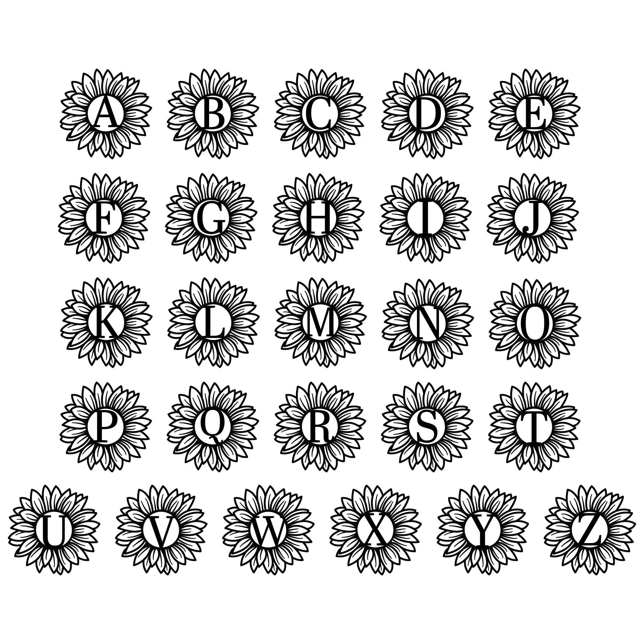 Sunflower Monogram Sign - Image 3