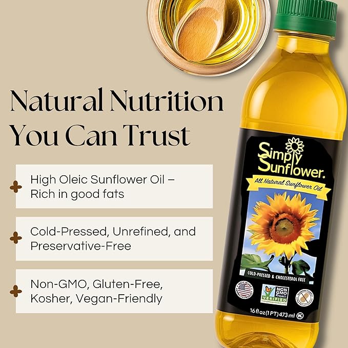 Sunflower Oil | Pack of 3 | 8 oz | Non GMO, Gluten & Nut Free, Vegan | Simply Sunflower - Image 8