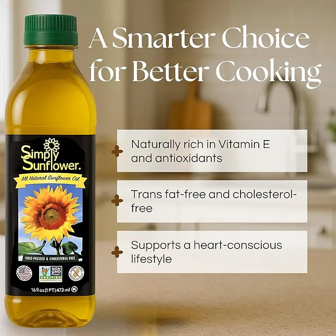 Sunflower Oil | Pack of 6 | 16 oz | Non GMO, Gluten Free, Vegan | Simply Sunflower - Image 7