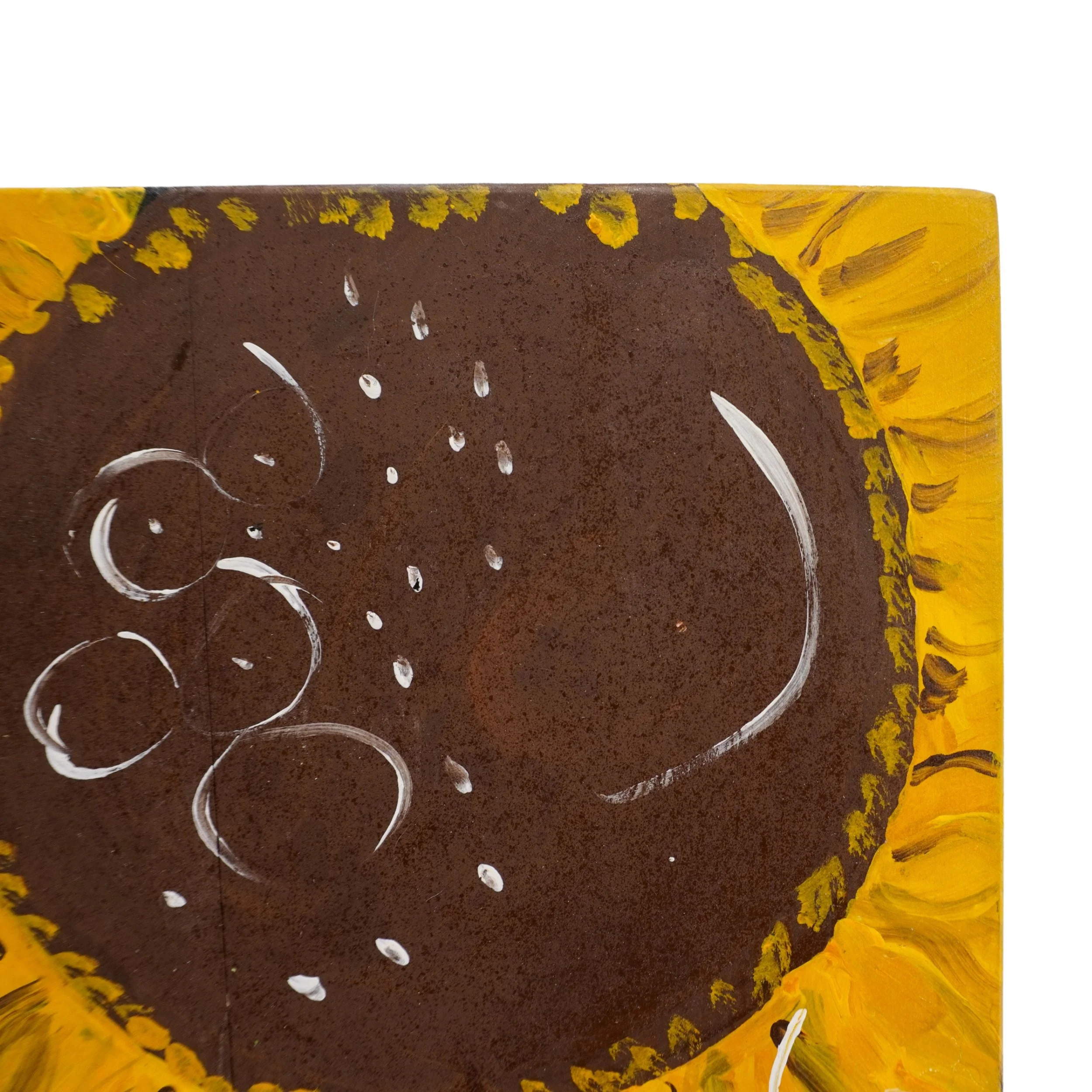 Sunflower Painting | 11 X 11 | Old Wood Canvas | The Painted Attic - Image 3
