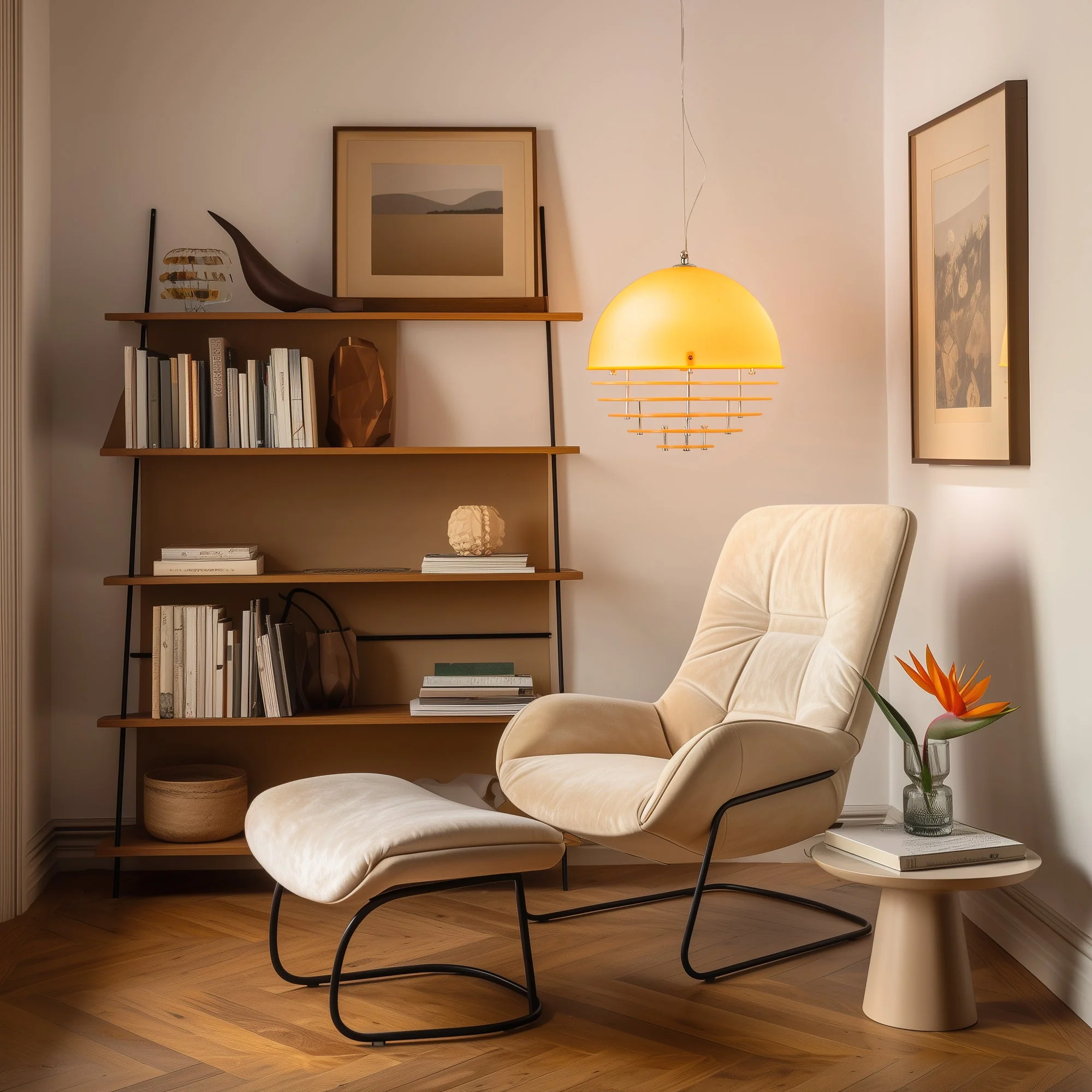 Sunrise Glow Pendant Light, Modern Dome Ceiling Lamp with Layered Metal Design - Image 5