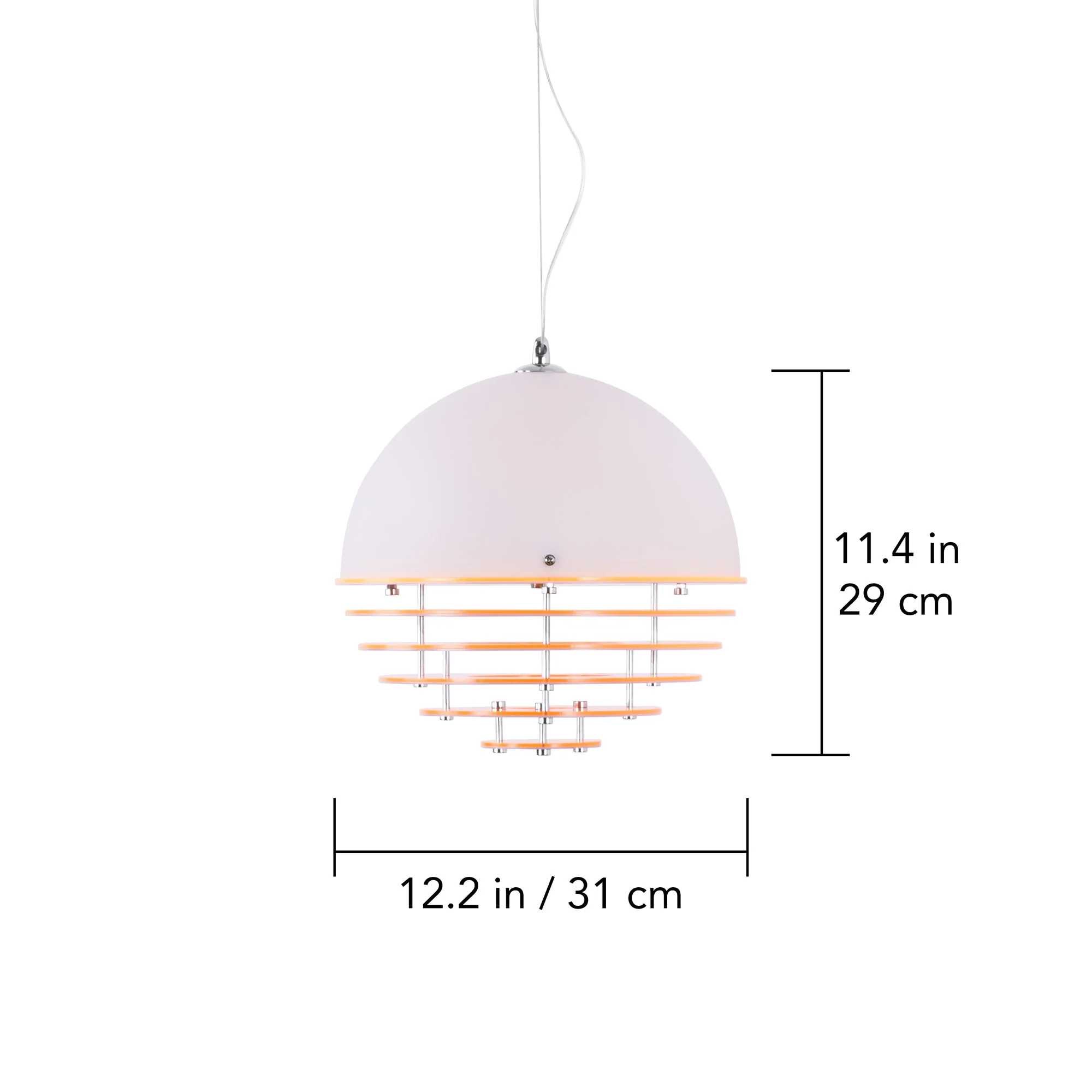 Sunrise Glow Pendant Light, Modern Dome Ceiling Lamp with Layered Metal Design - Image 6
