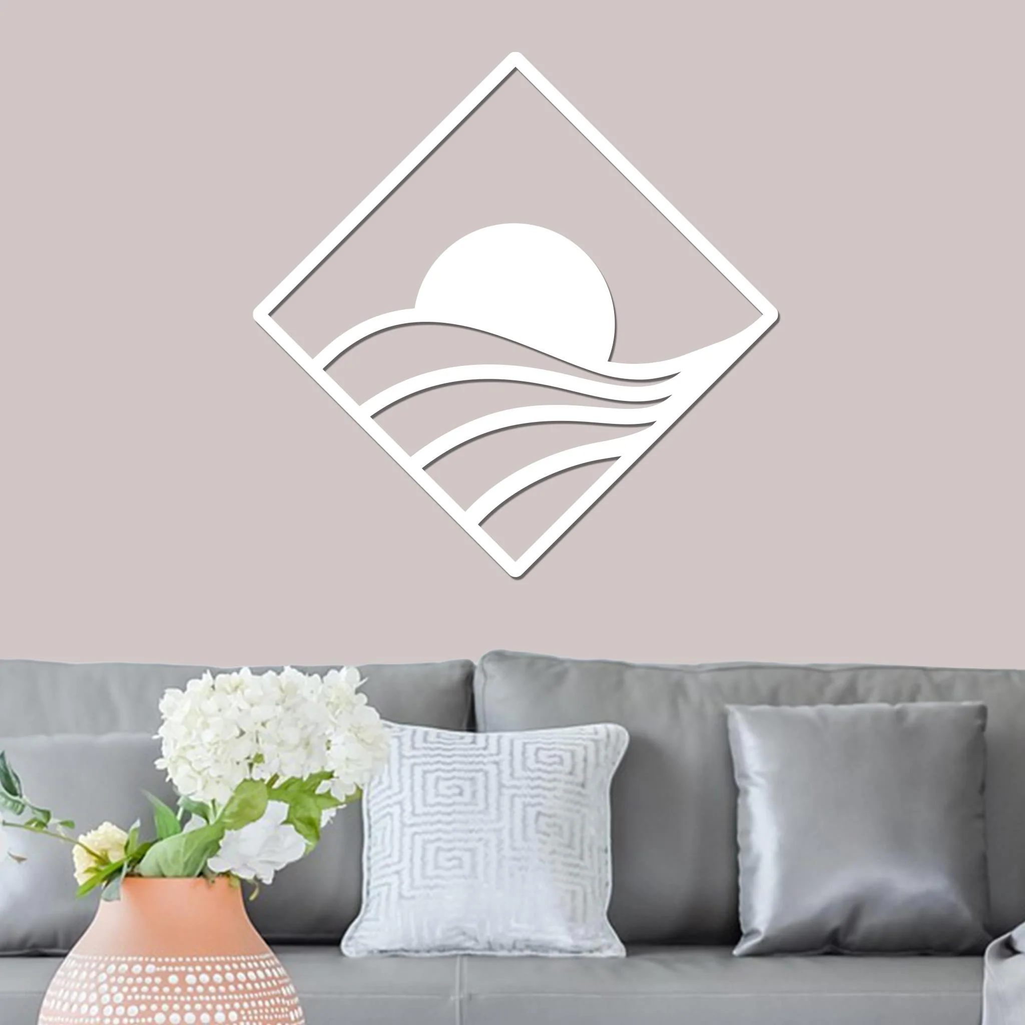 Sunrise Over Swirling Hills in Diamond Sign - Image 3
