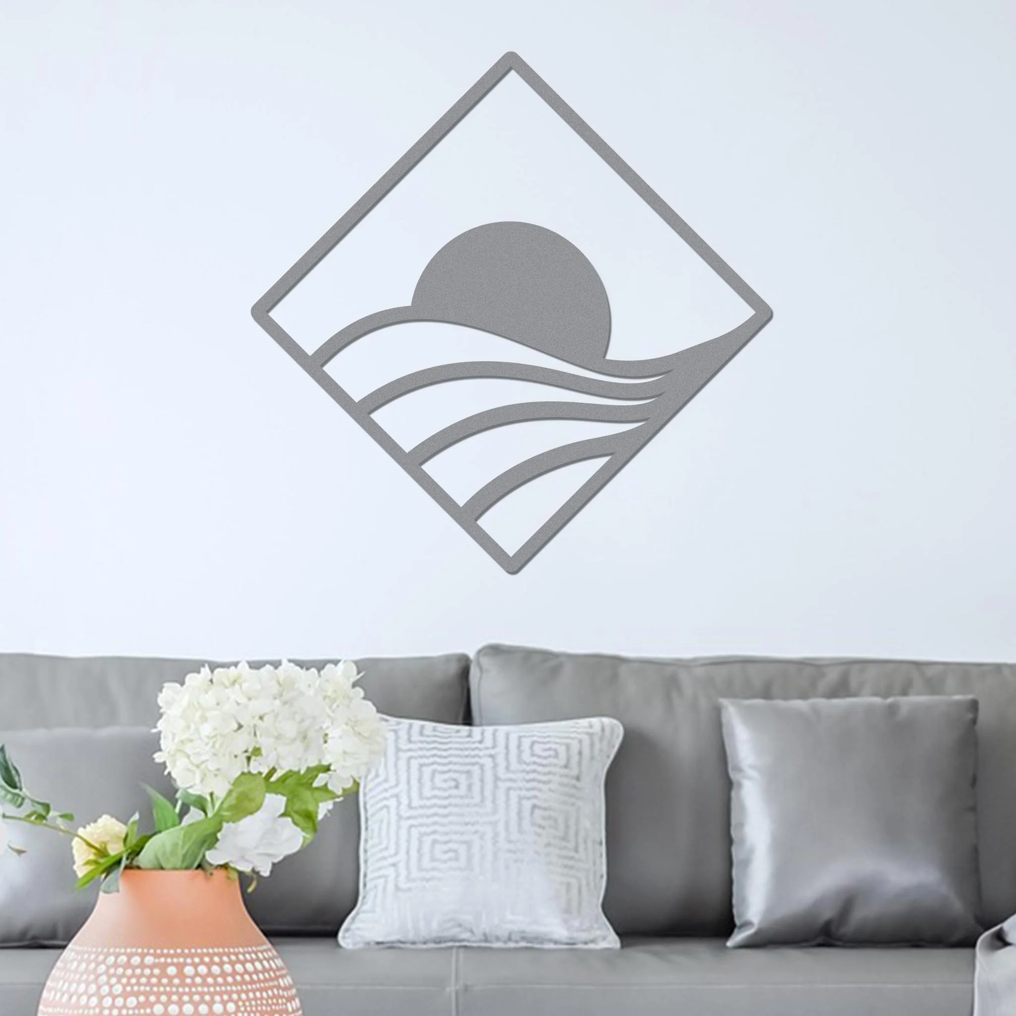 Sunrise Over Swirling Hills in Diamond Sign - Image 4