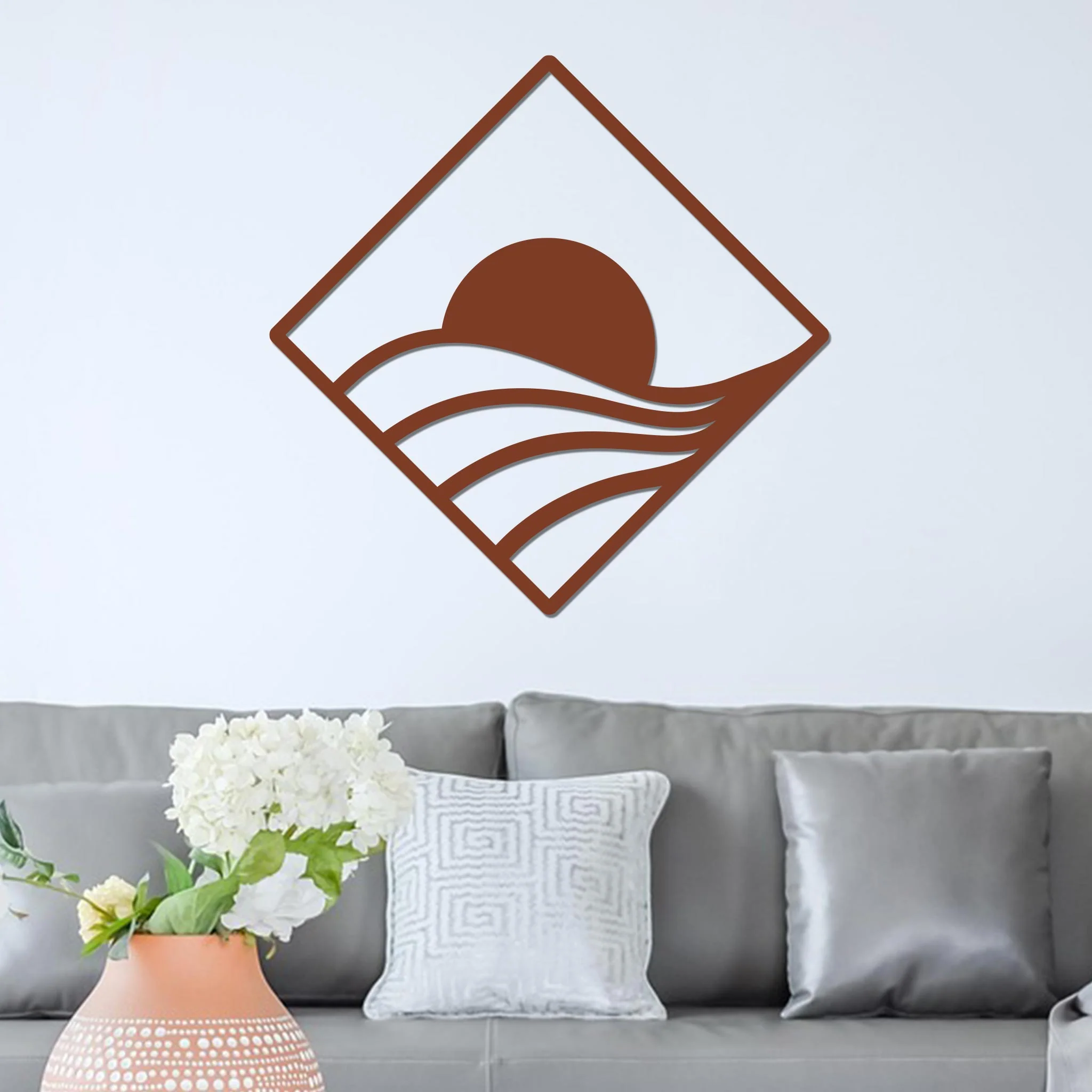Sunrise Over Swirling Hills in Diamond Sign - Image 7