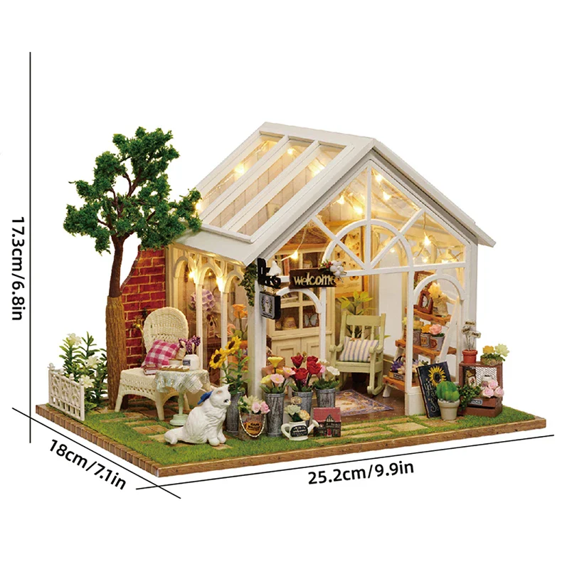 Sunshine Greenhouse Dollhouse Kit - Miniature Wizardi Roombox Kit F07M51-59-A-067-A - Image 2
