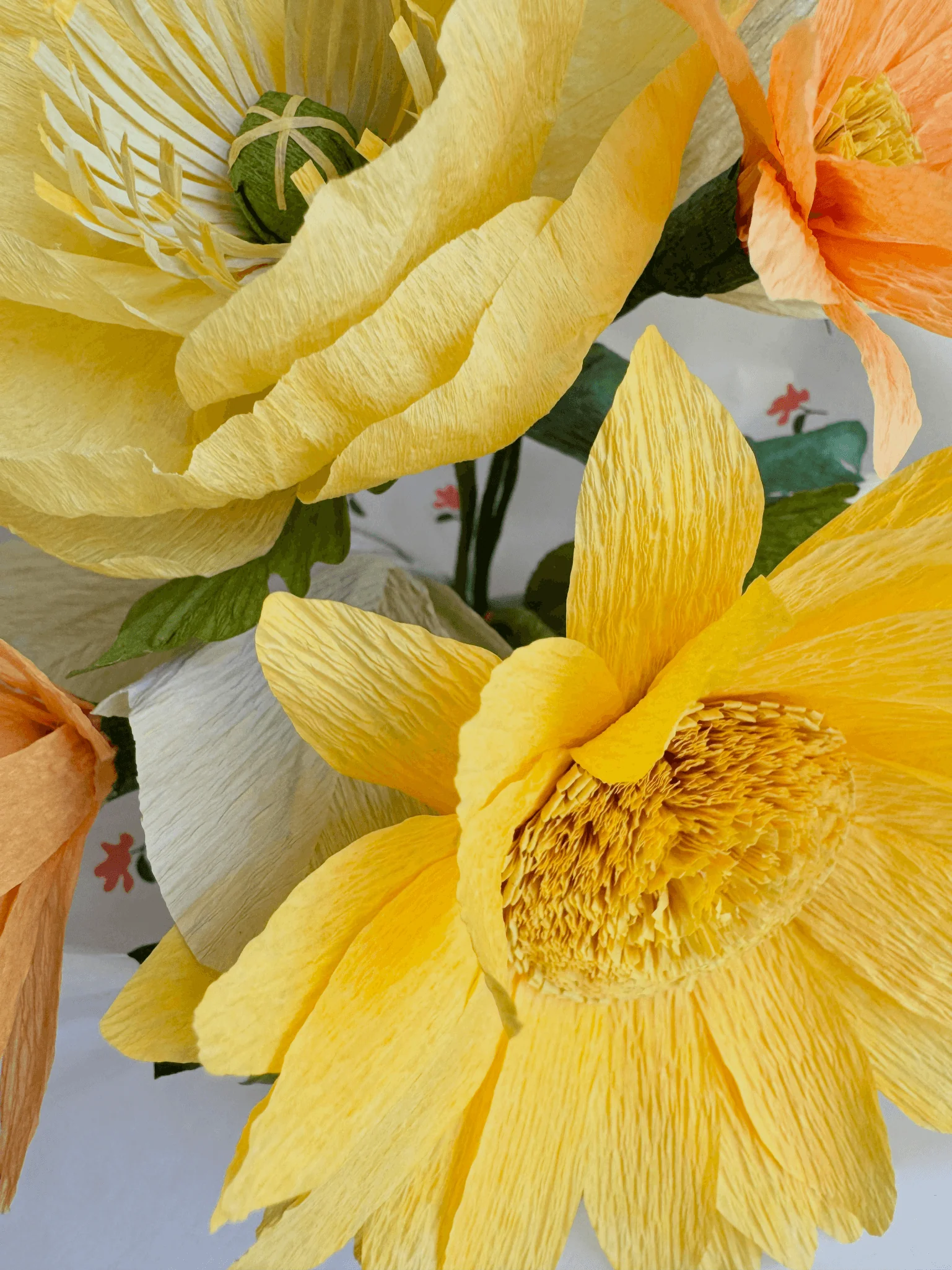 Sunshine On My Shoulder | Paper Sunflower and Poppy Bouquet - Image 2