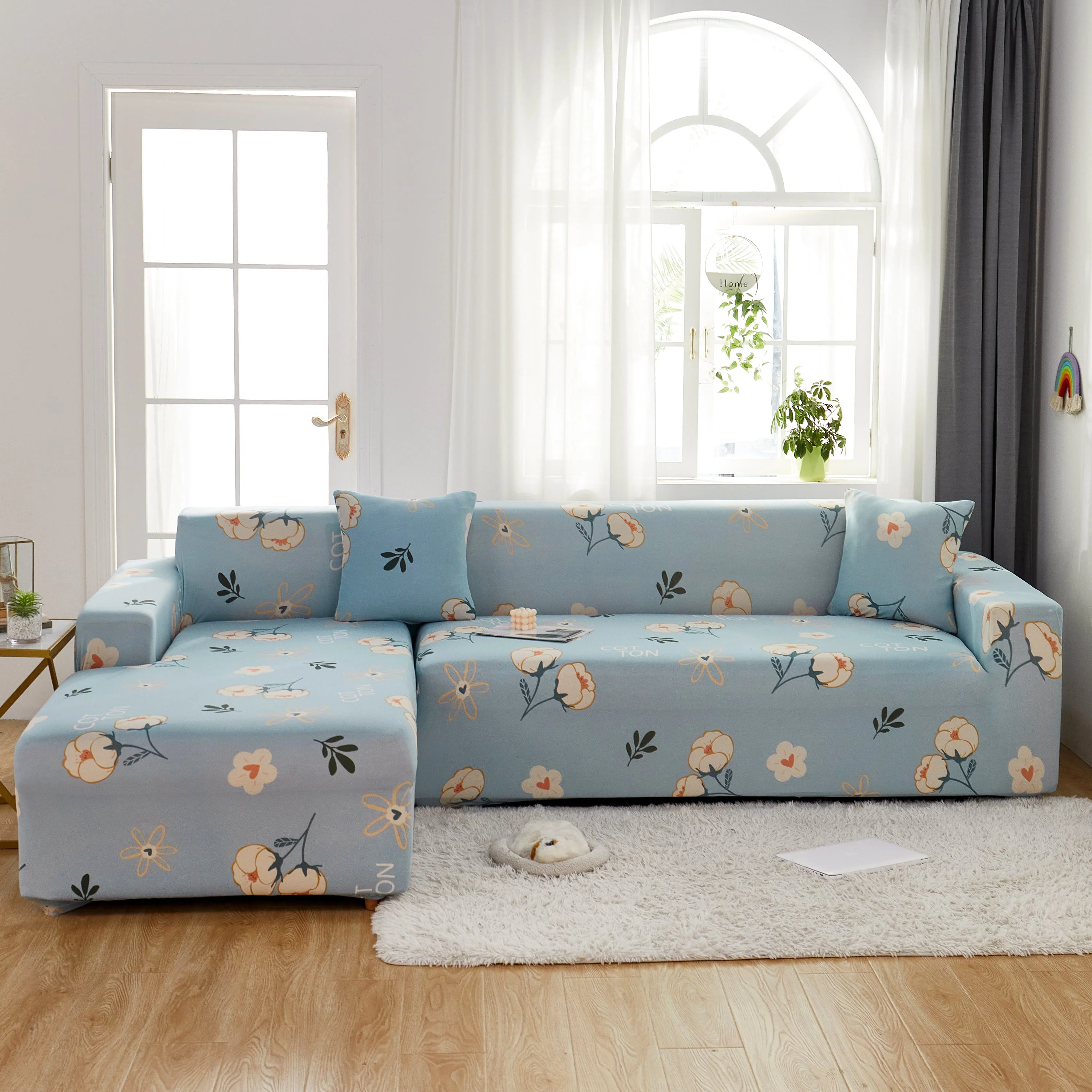 Super Stretch Couch Covers with Elastic Bottom, Non Slip Sofa Cover for Sectional L Shape Sofa, Protects Furniture from Dogs and Kids - Image 12