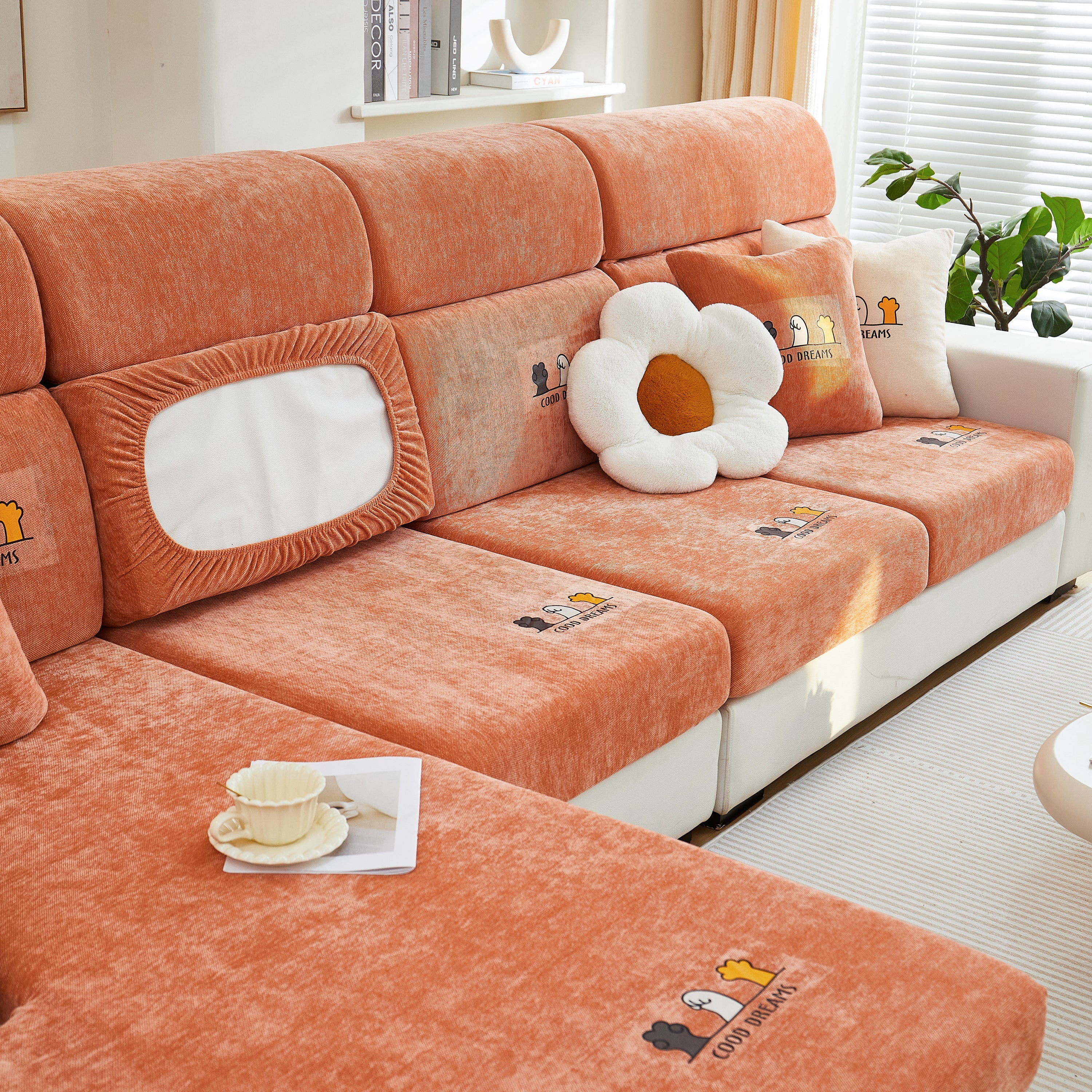 Super Stretch Seat Cushion/Couch Slipcover, Solid Couch Cushion Covers Washable Furniture Protector - Image 103