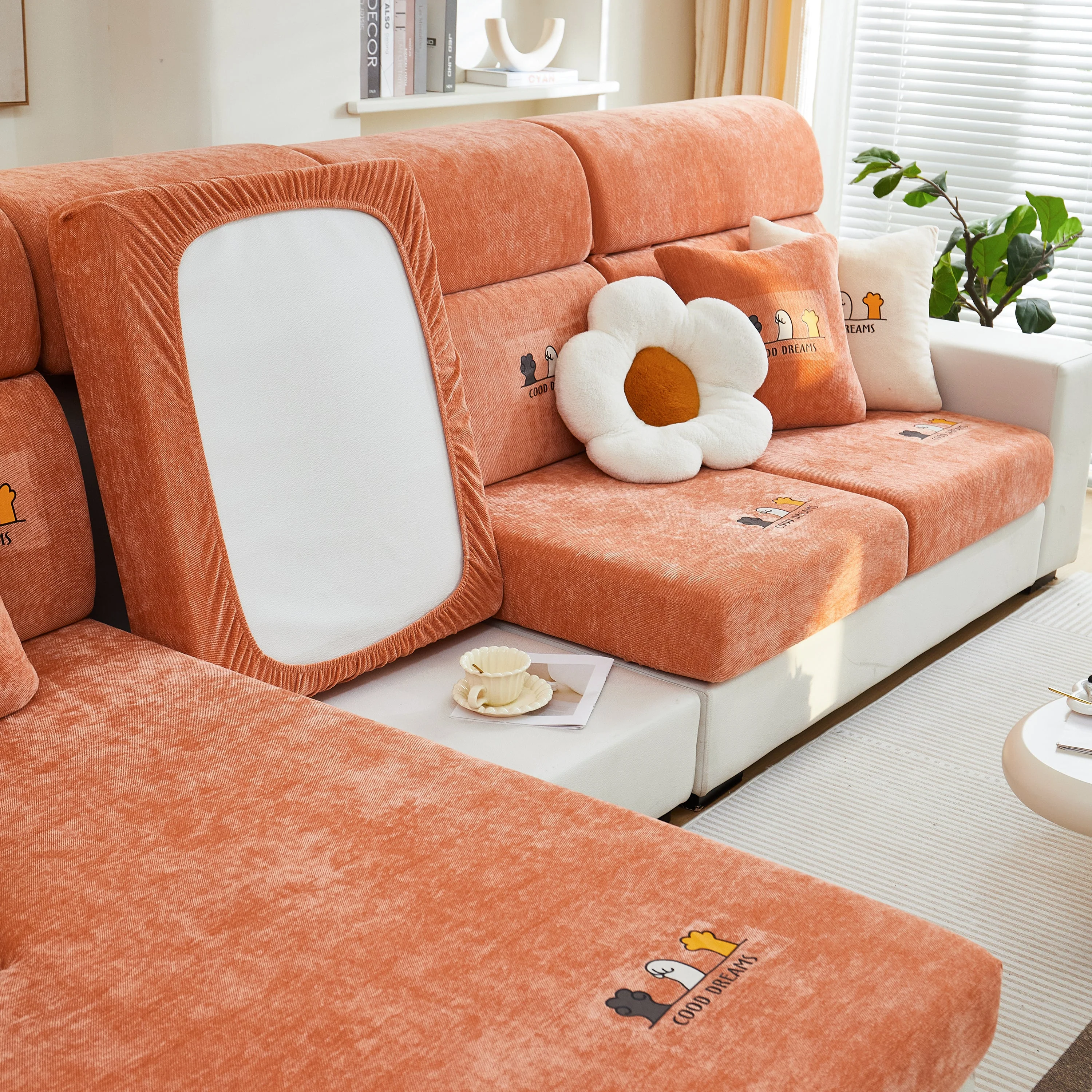 Super Stretch Seat Cushion/Couch Slipcover, Solid Couch Cushion Covers Washable Furniture Protector - Image 104