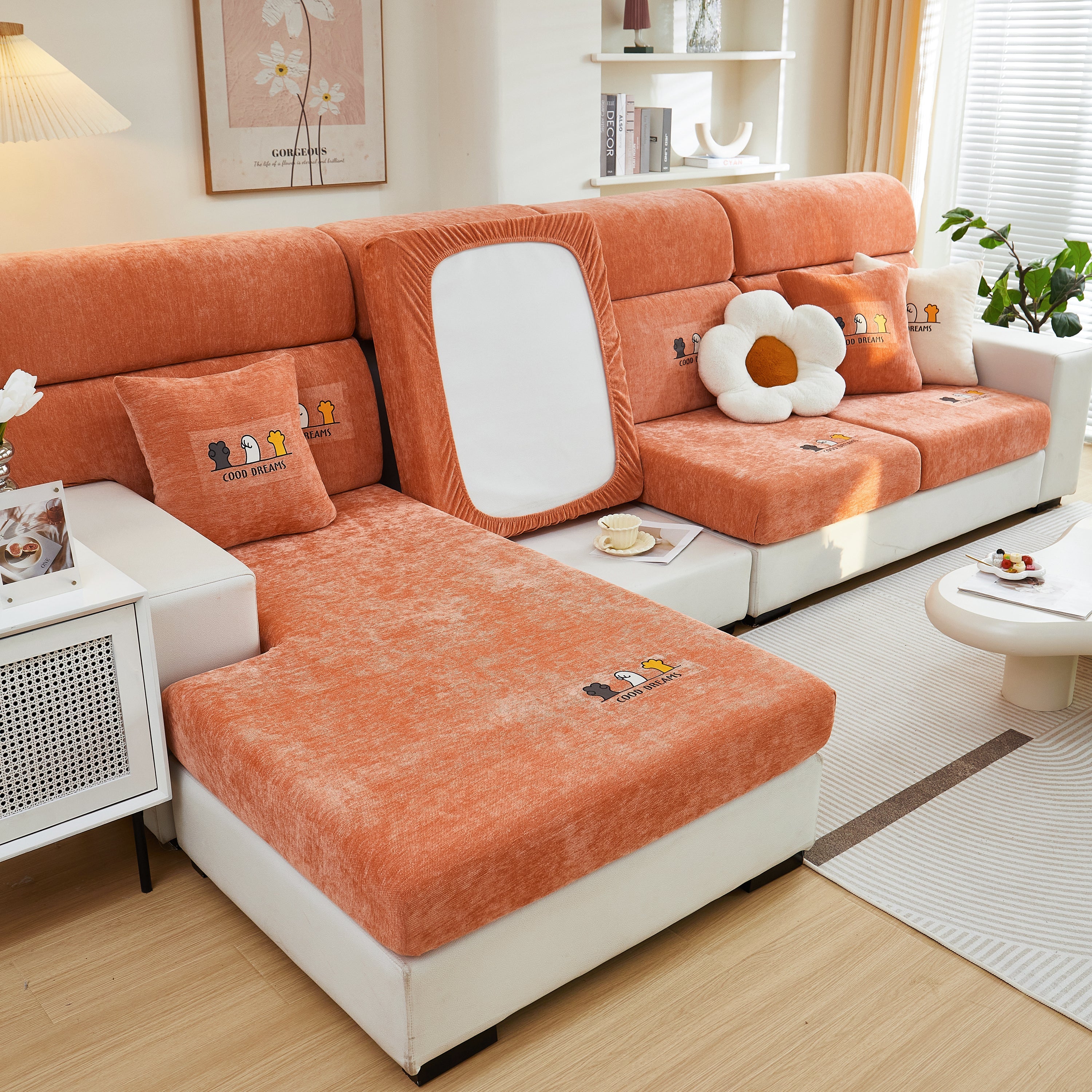 Super Stretch Seat Cushion/Couch Slipcover, Solid Couch Cushion Covers Washable Furniture Protector - Image 105