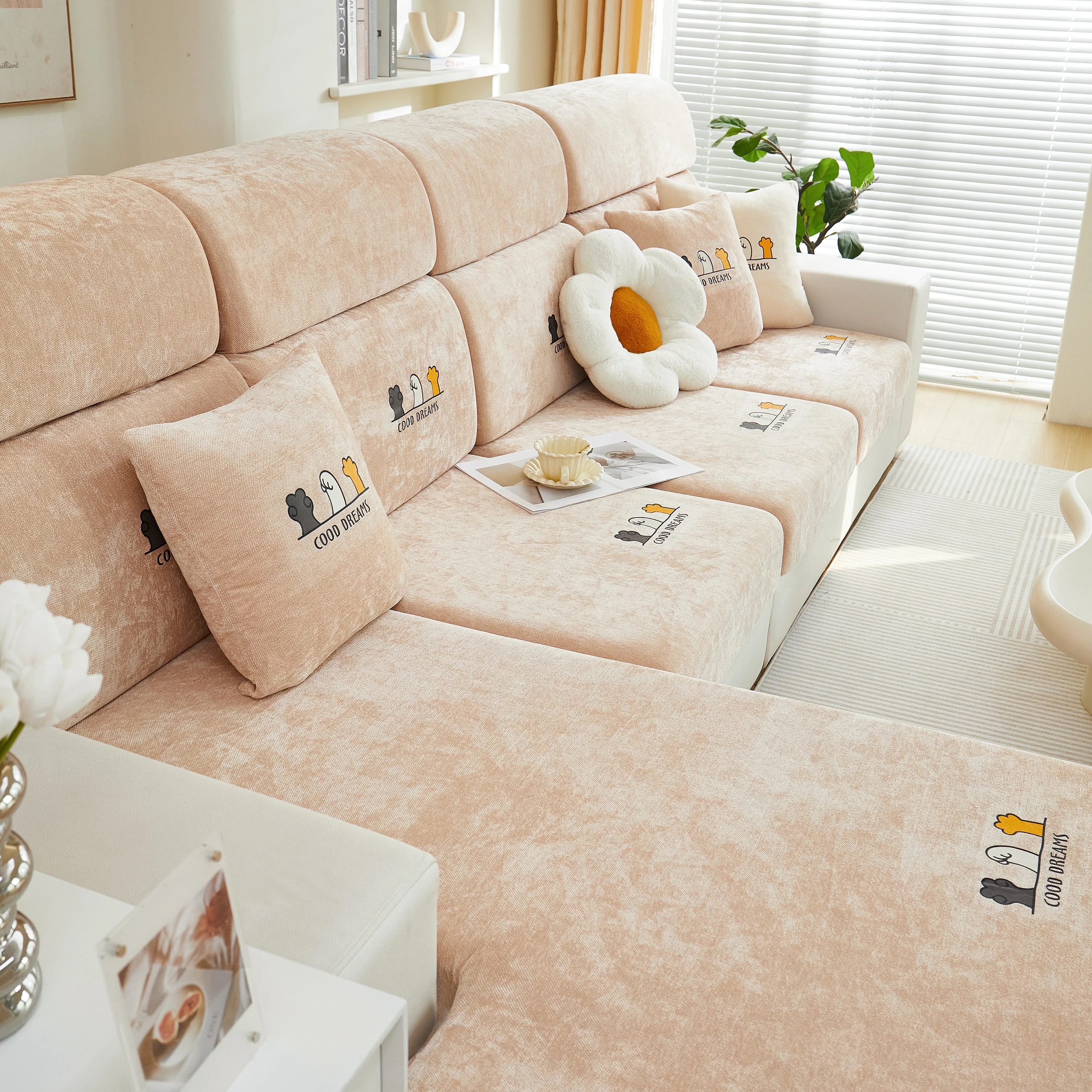 Super Stretch Seat Cushion/Couch Slipcover, Solid Couch Cushion Covers Washable Furniture Protector - Image 11