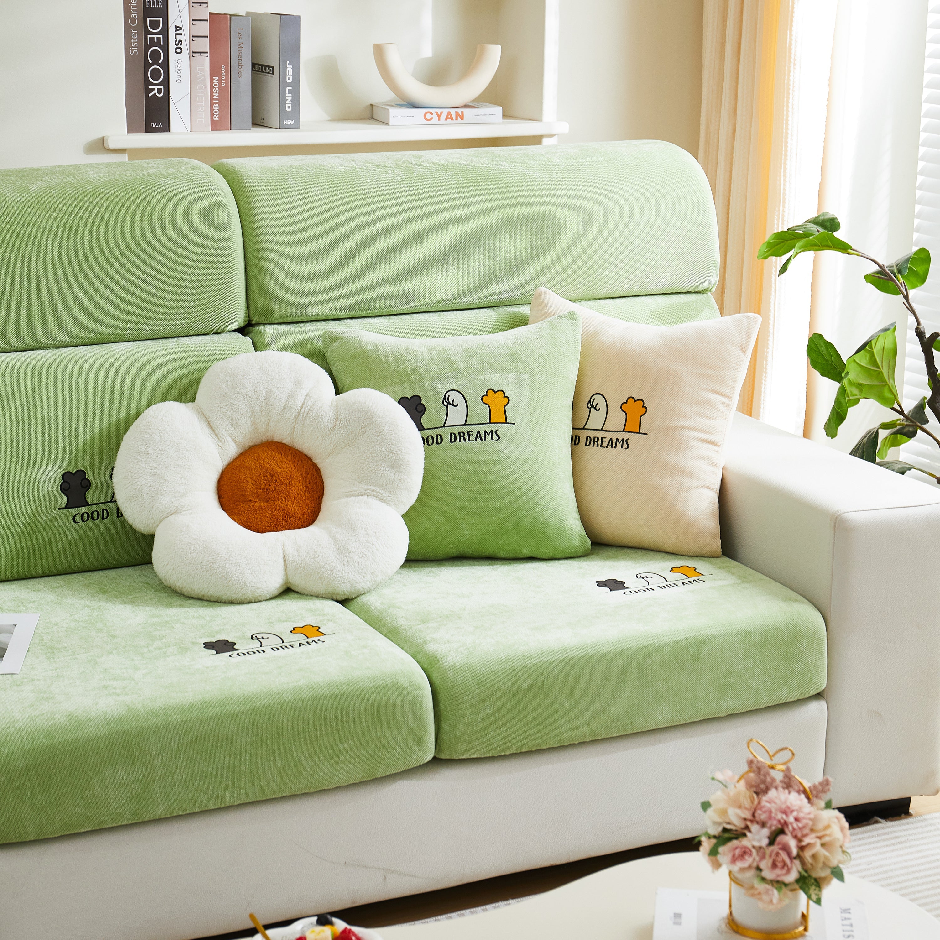 Super Stretch Seat Cushion/Couch Slipcover, Solid Couch Cushion Covers Washable Furniture Protector - Image 110