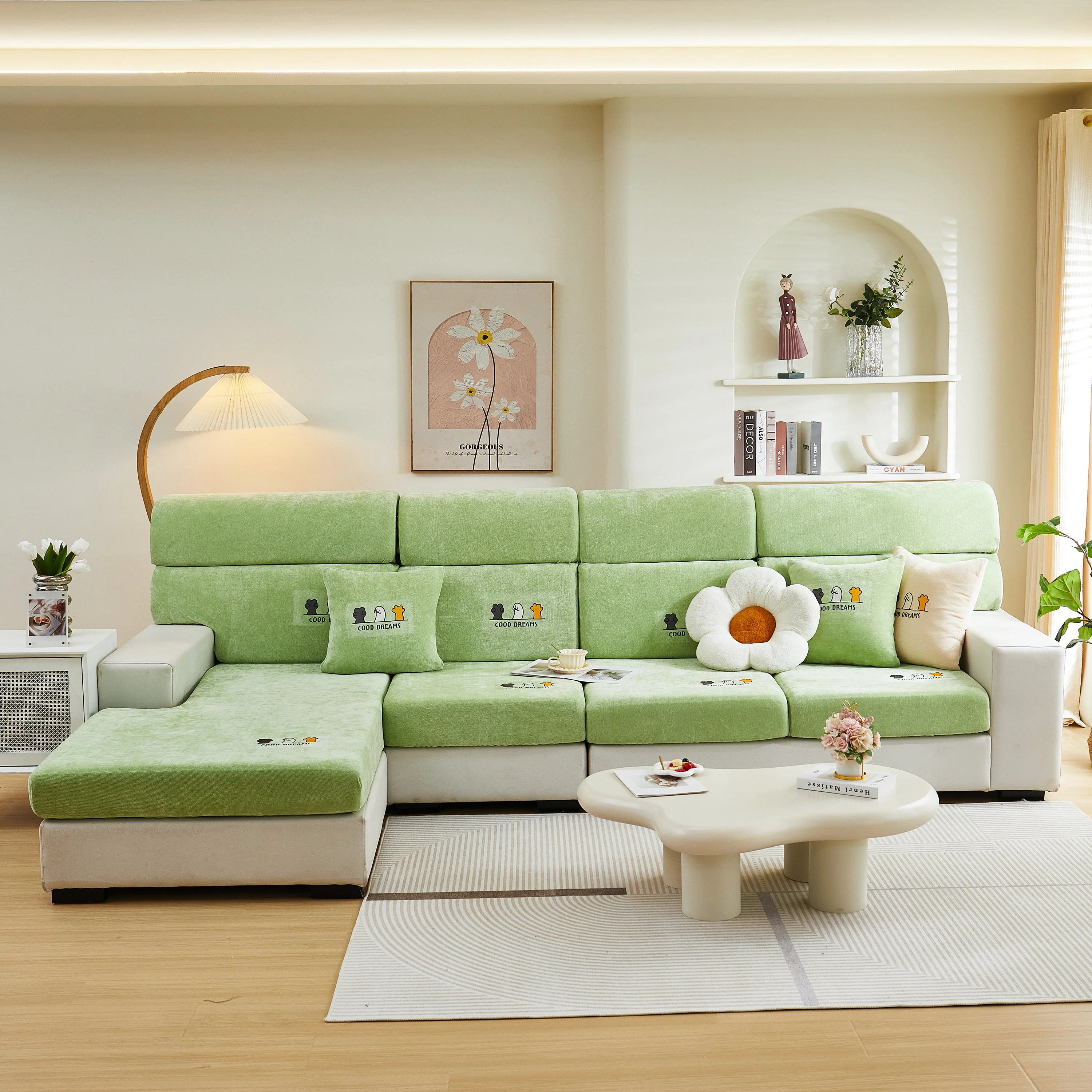 Super Stretch Seat Cushion/Couch Slipcover, Solid Couch Cushion Covers Washable Furniture Protector - Image 111